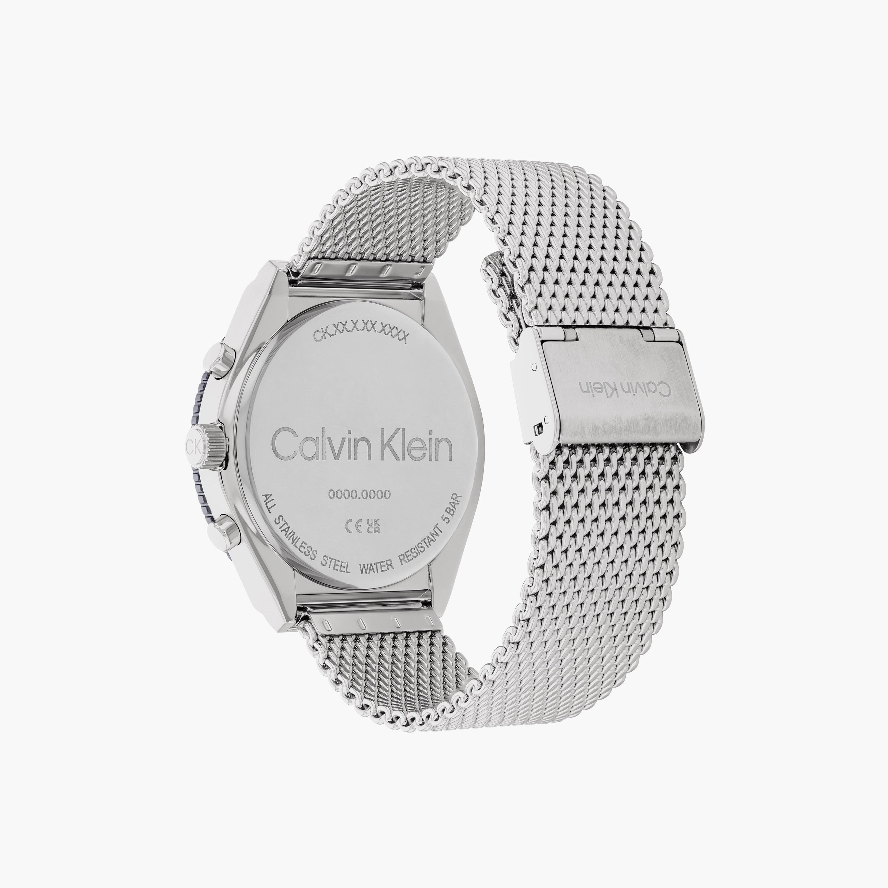 كالفن كلاين ساعة يد رجالية كرونوغراف ستانلس ستيل فضي | 25200305-men-watchesandjewellery-watches-image-3