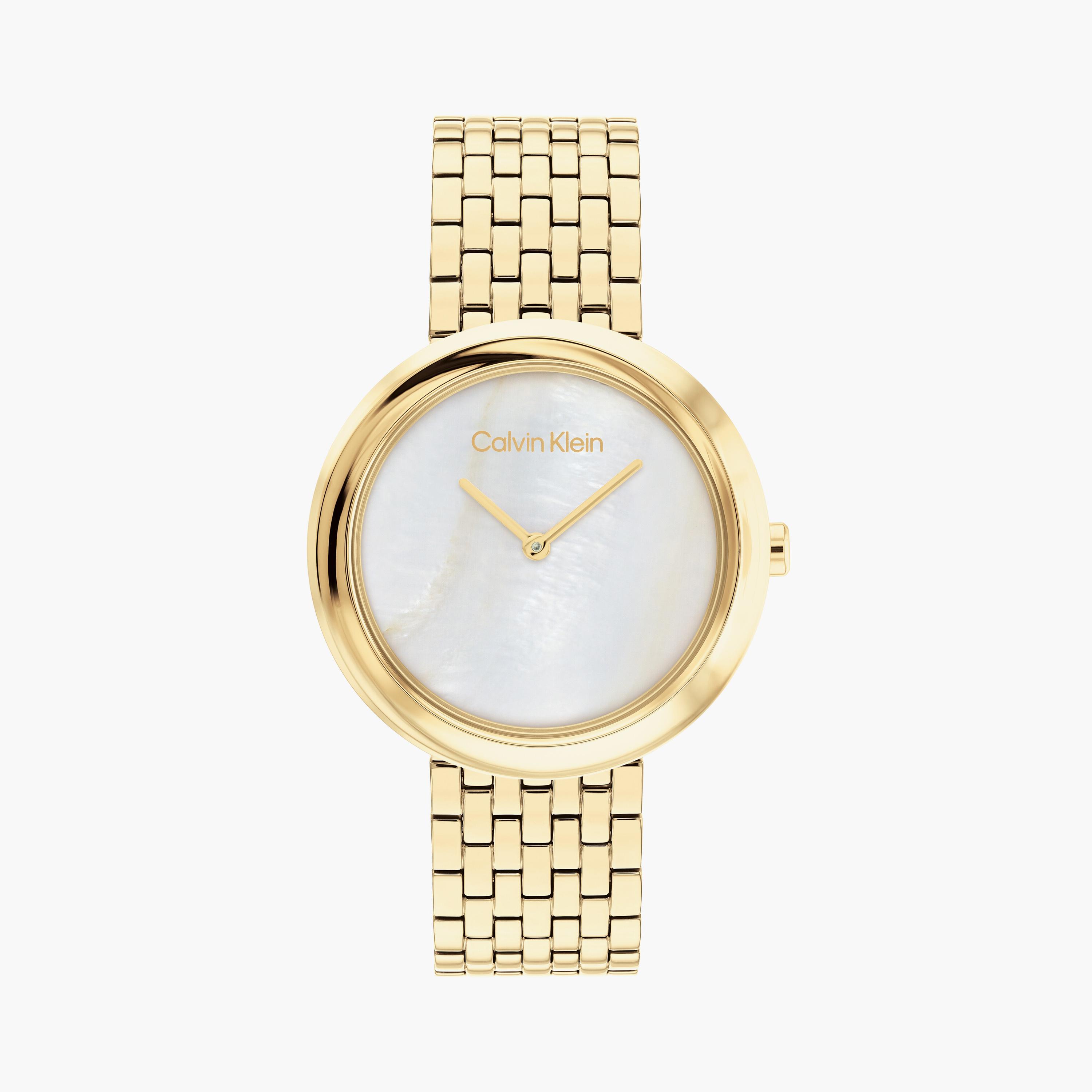 كالفن كلاين ساعة يد نسائية تناظرية ستانلس ستيل ذهبي | 25200321-women-watchesandjewellery-watches-image-1