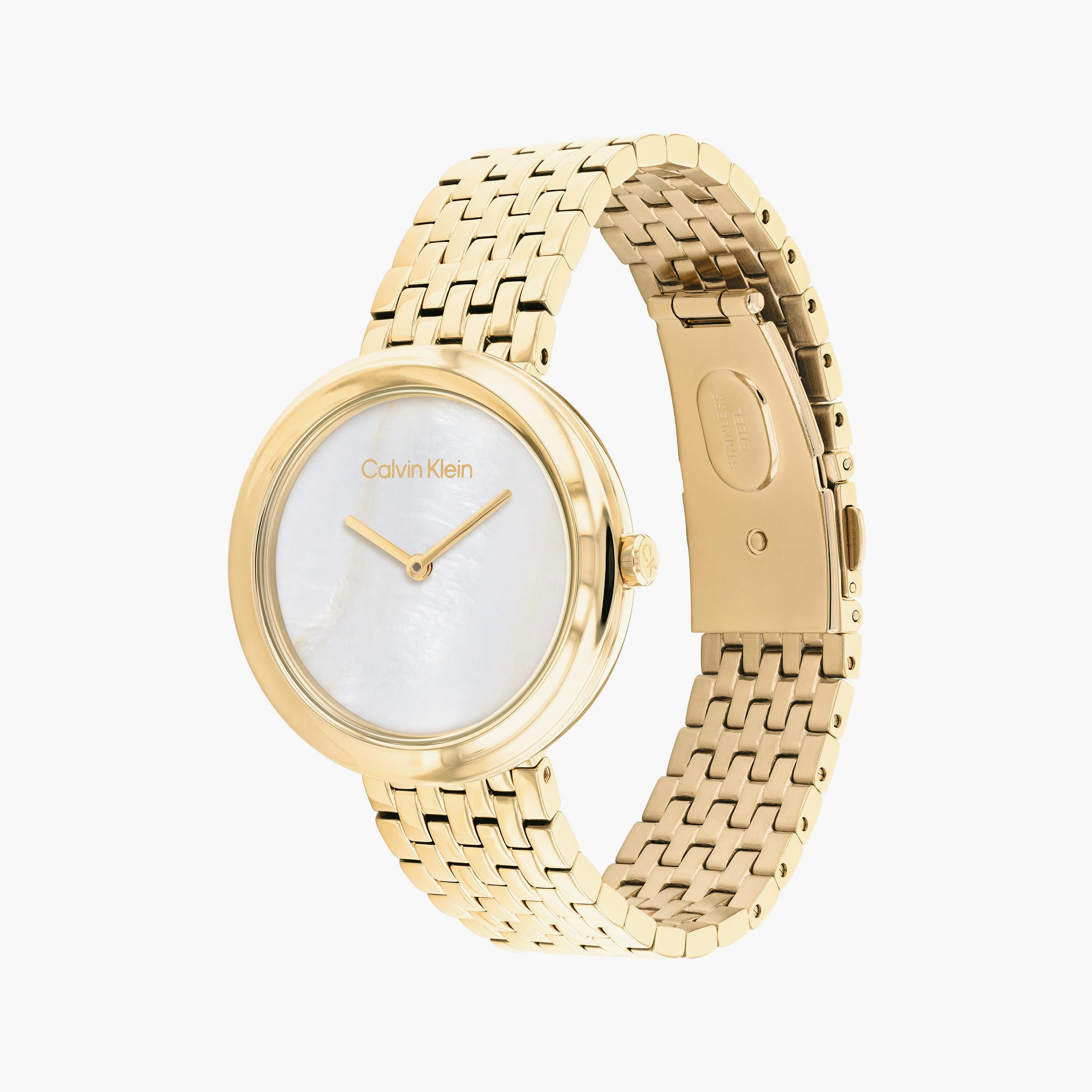 كالفن كلاين ساعة يد نسائية تناظرية ستانلس ستيل ذهبي | 25200321-women-watchesandjewellery-watches-image-2