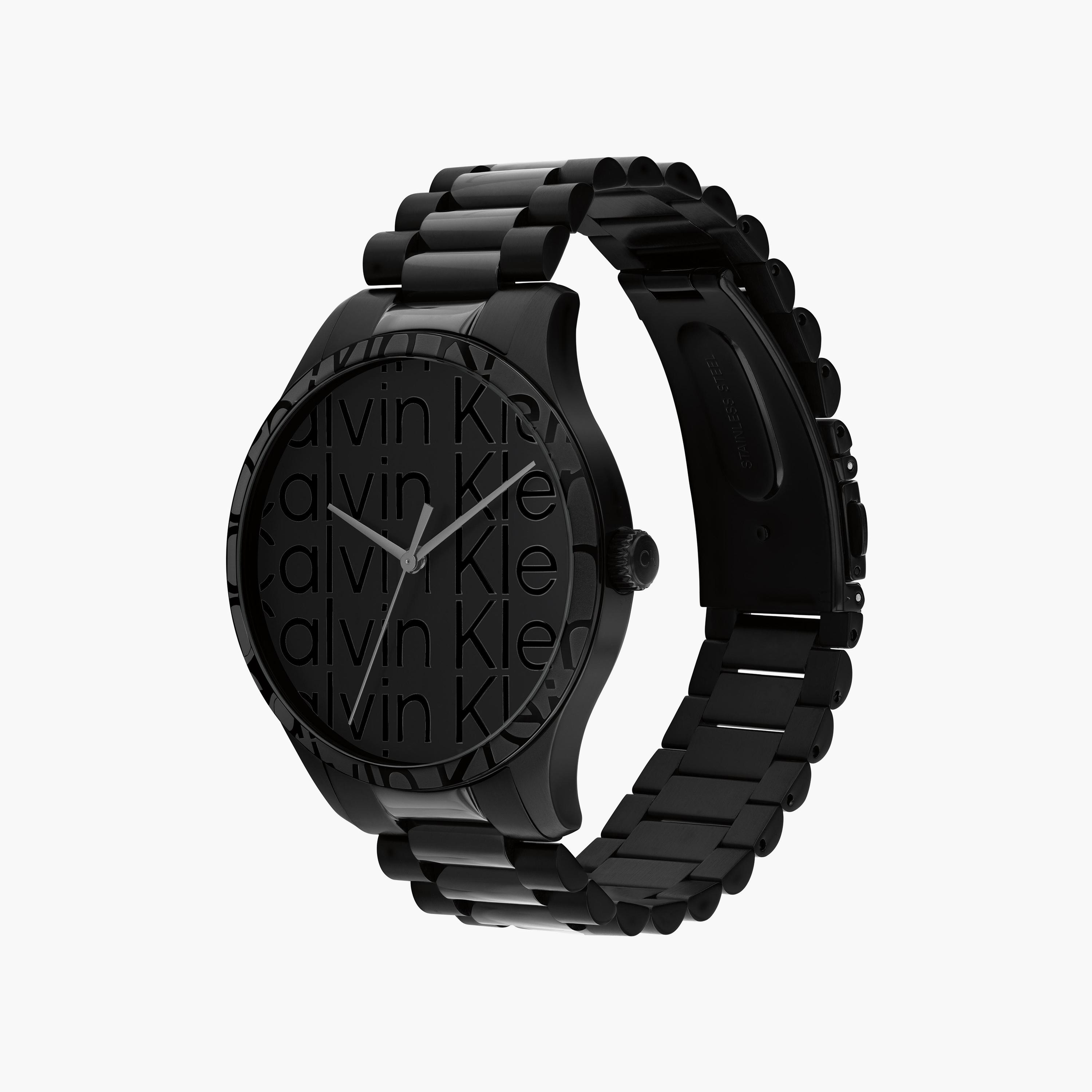 كالفن كلاين ساعة يد تناظرية لكلا الجنسين ستانلس ستيل أسود | 25200344-men-watchesandjewellery-watches-image-2