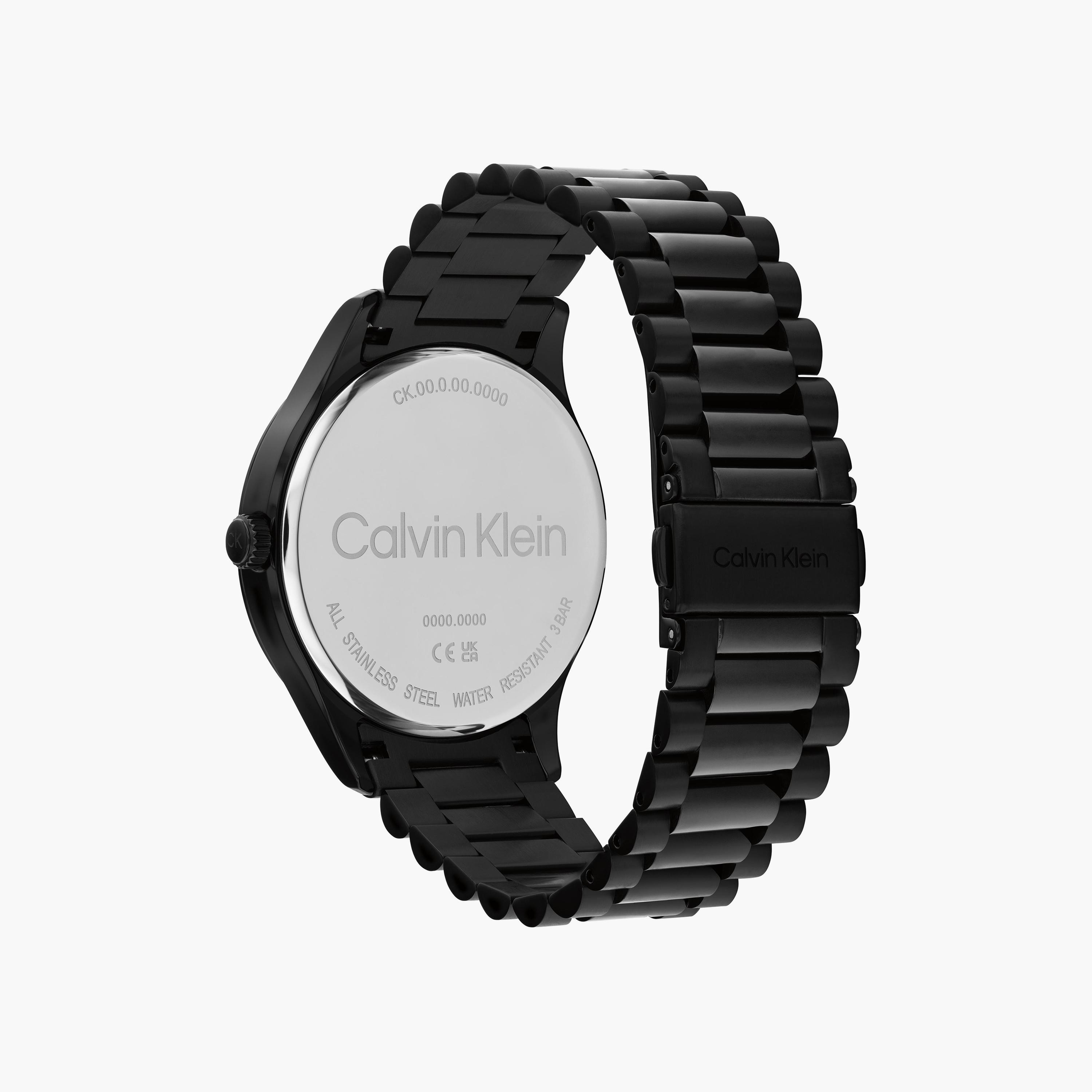 كالفن كلاين ساعة يد تناظرية لكلا الجنسين ستانلس ستيل أسود | 25200344-men-watchesandjewellery-watches-image-3