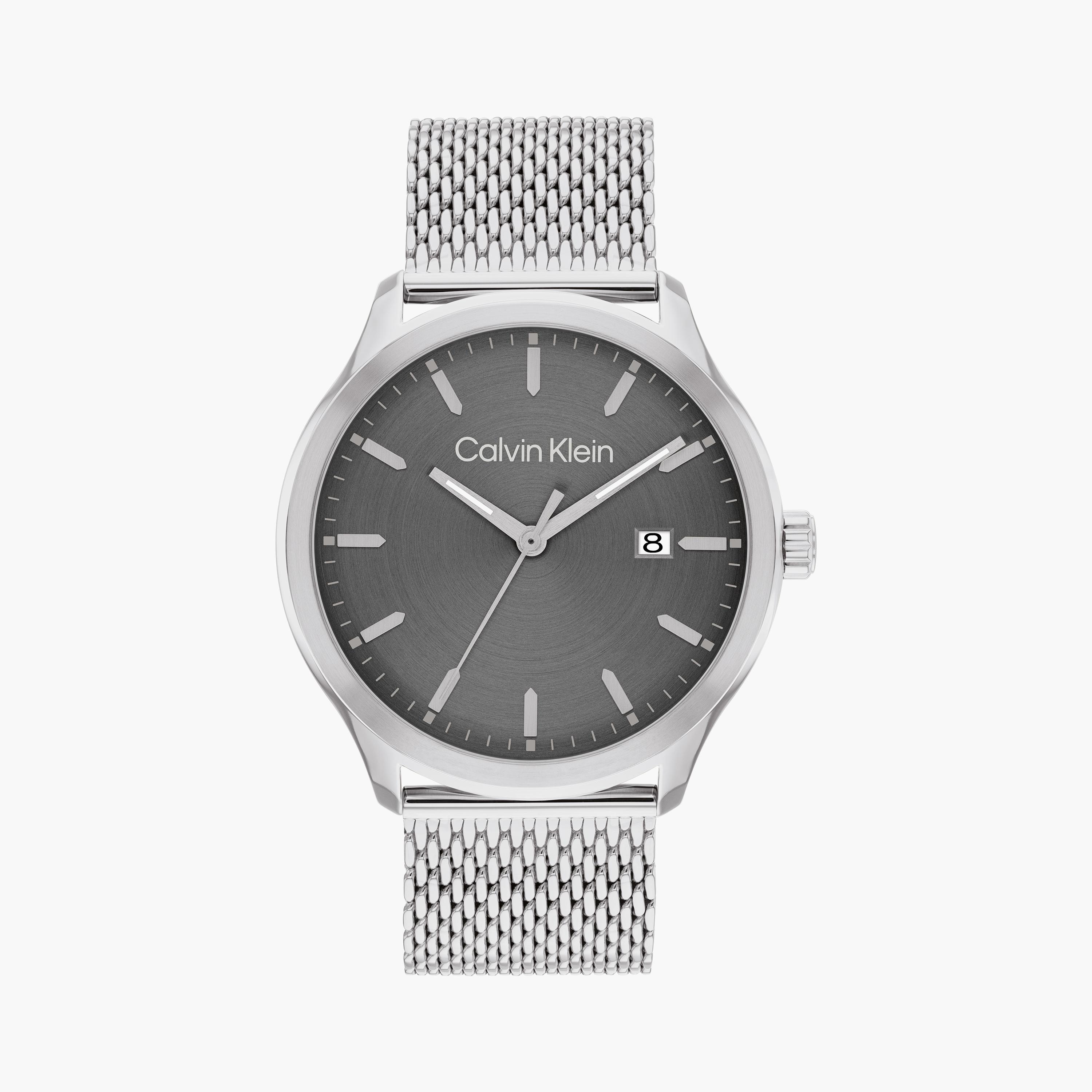 كالفن كلاين ساعة يد رجالية تناظرية ستانلس ستيل فضي | 25200352-men-watchesandjewellery-watches-image-1