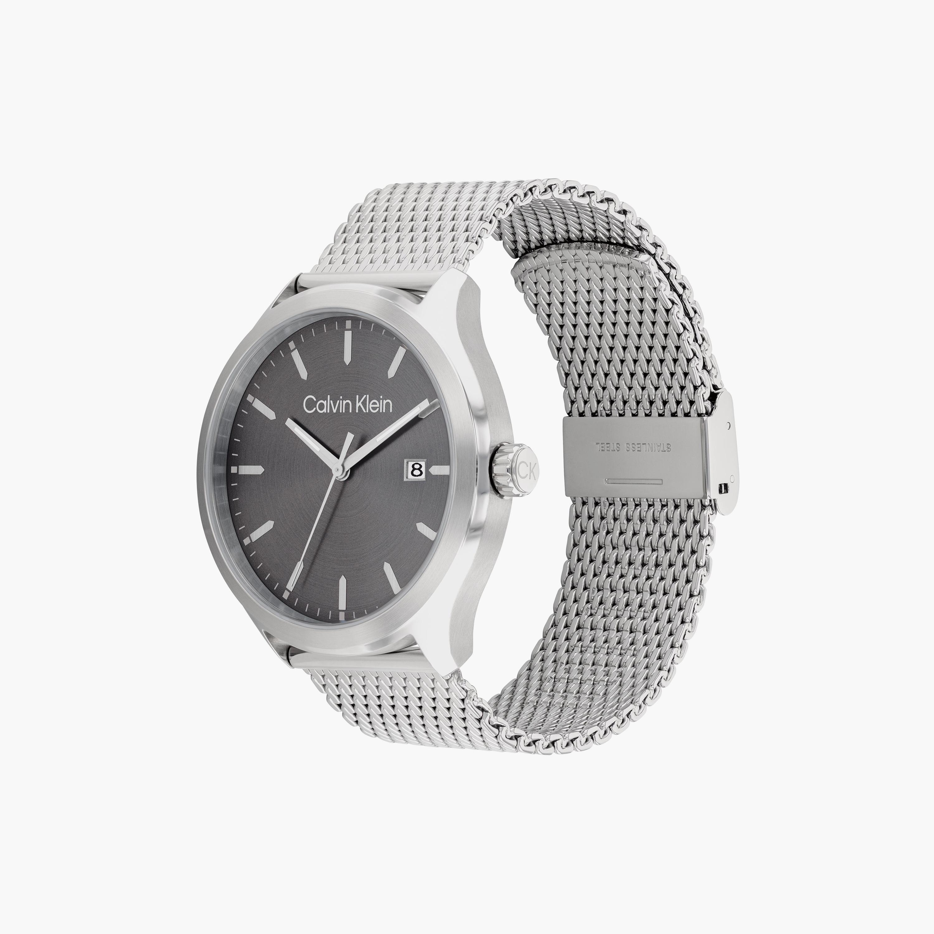 كالفن كلاين ساعة يد رجالية تناظرية ستانلس ستيل فضي | 25200352-men-watchesandjewellery-watches-image-2