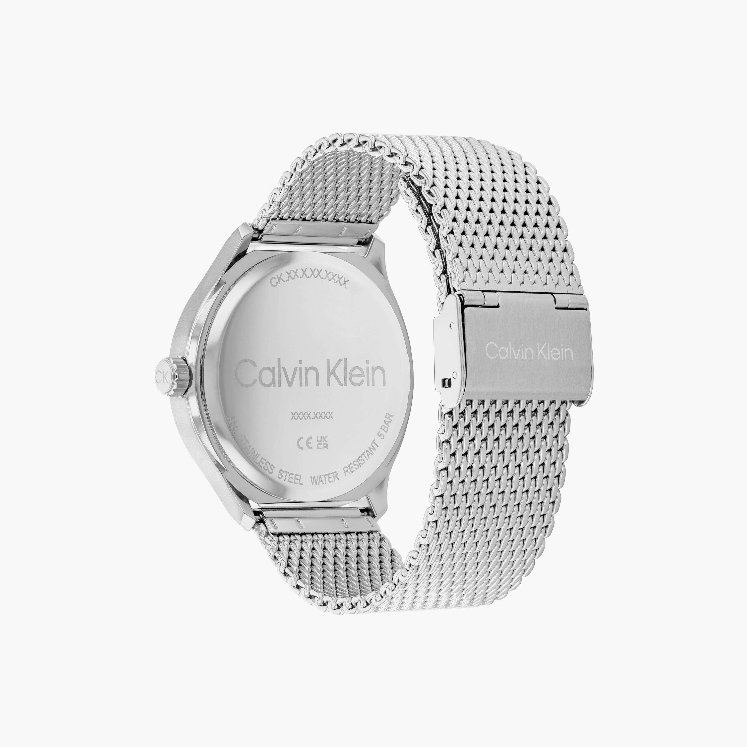 كالفن كلاين ساعة يد رجالية تناظرية ستانلس ستيل فضي | 25200352-men-watchesandjewellery-watches-image-3