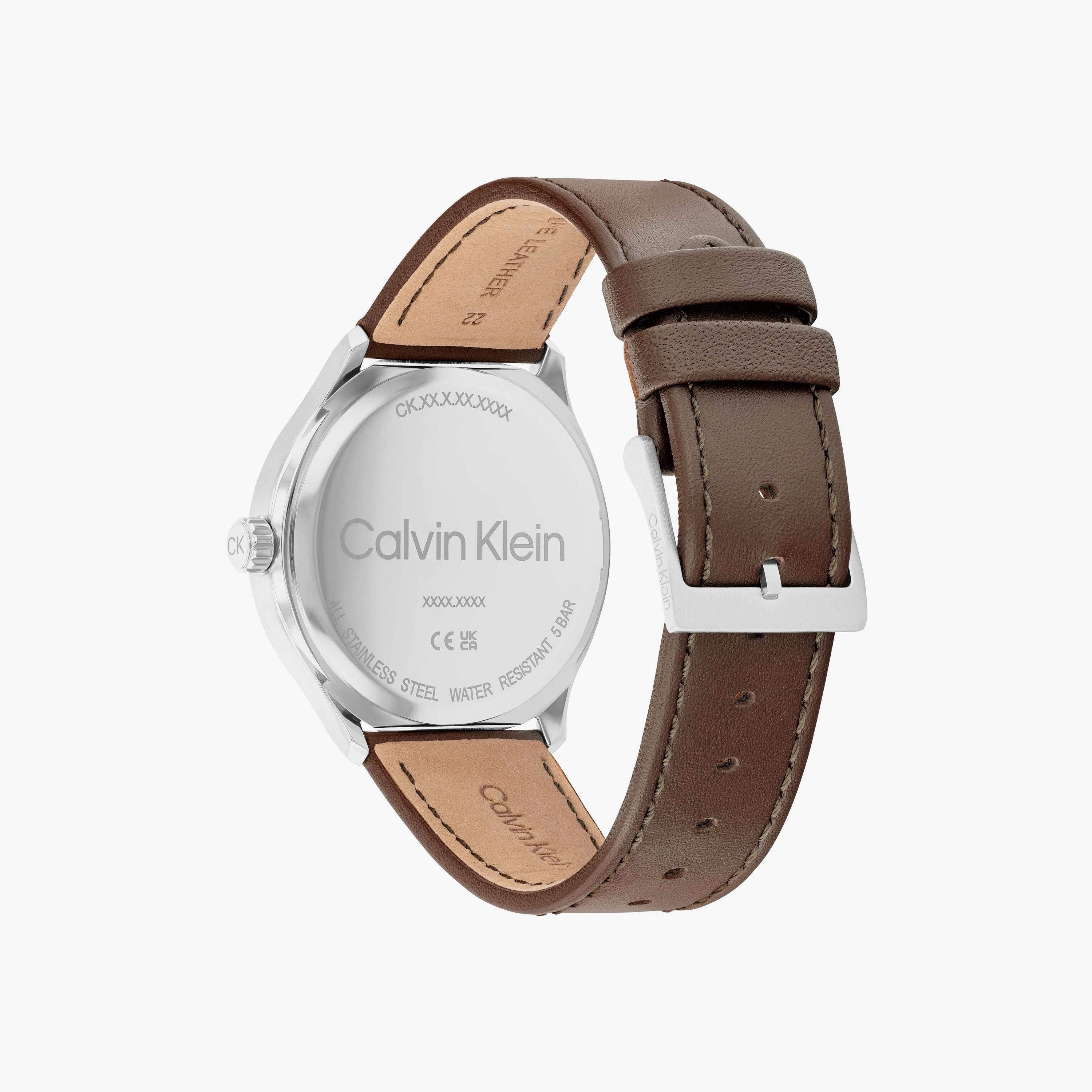 كالفن كلاين ساعة يد رجالية تناظرية جلد بني | 25200354-men-watchesandjewellery-watches-image-3