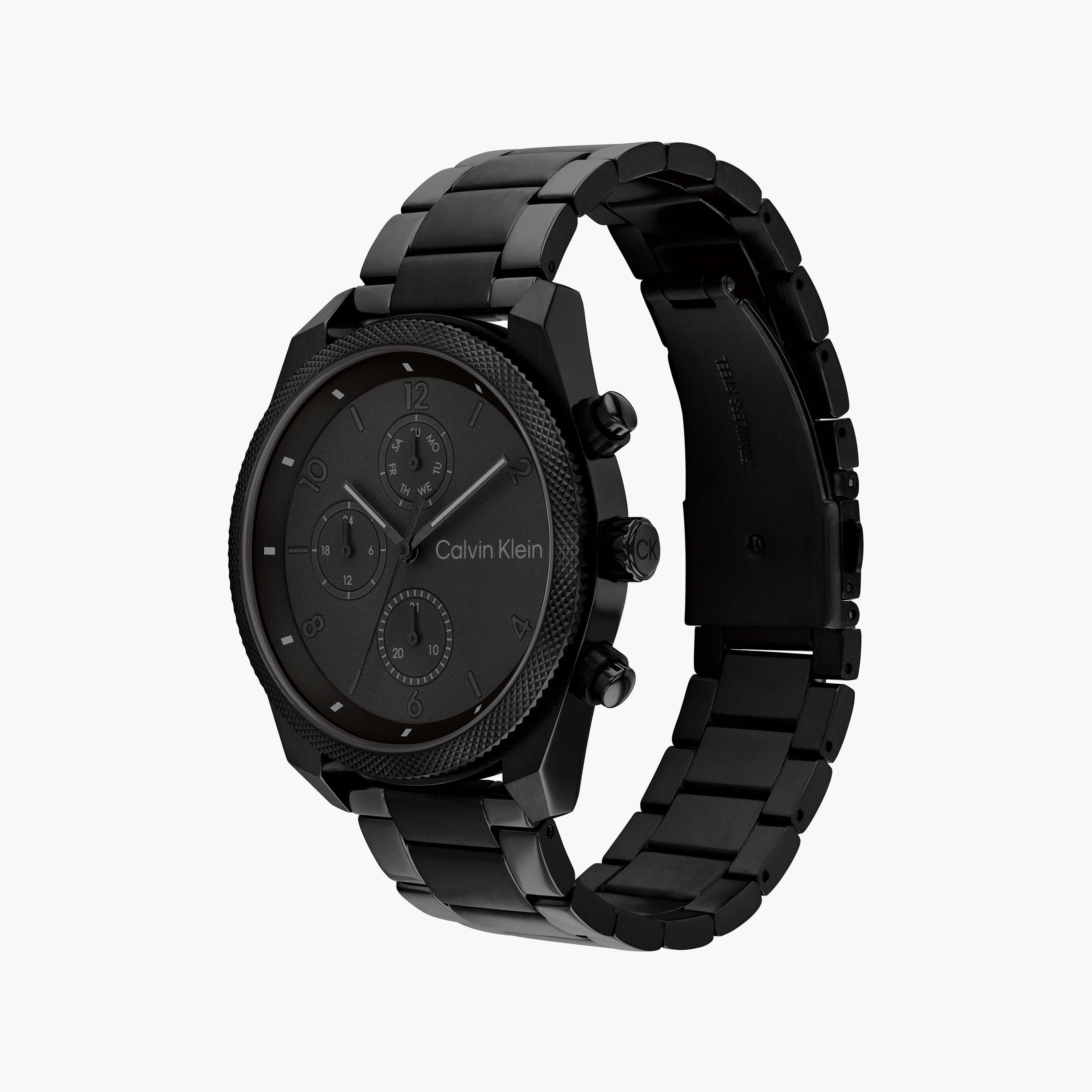 كالفن كلاين ساعة يد رجالية كرونوغراف ستانلس ستيل أسود | 25200359-men-watchesandjewellery-watches-image-2