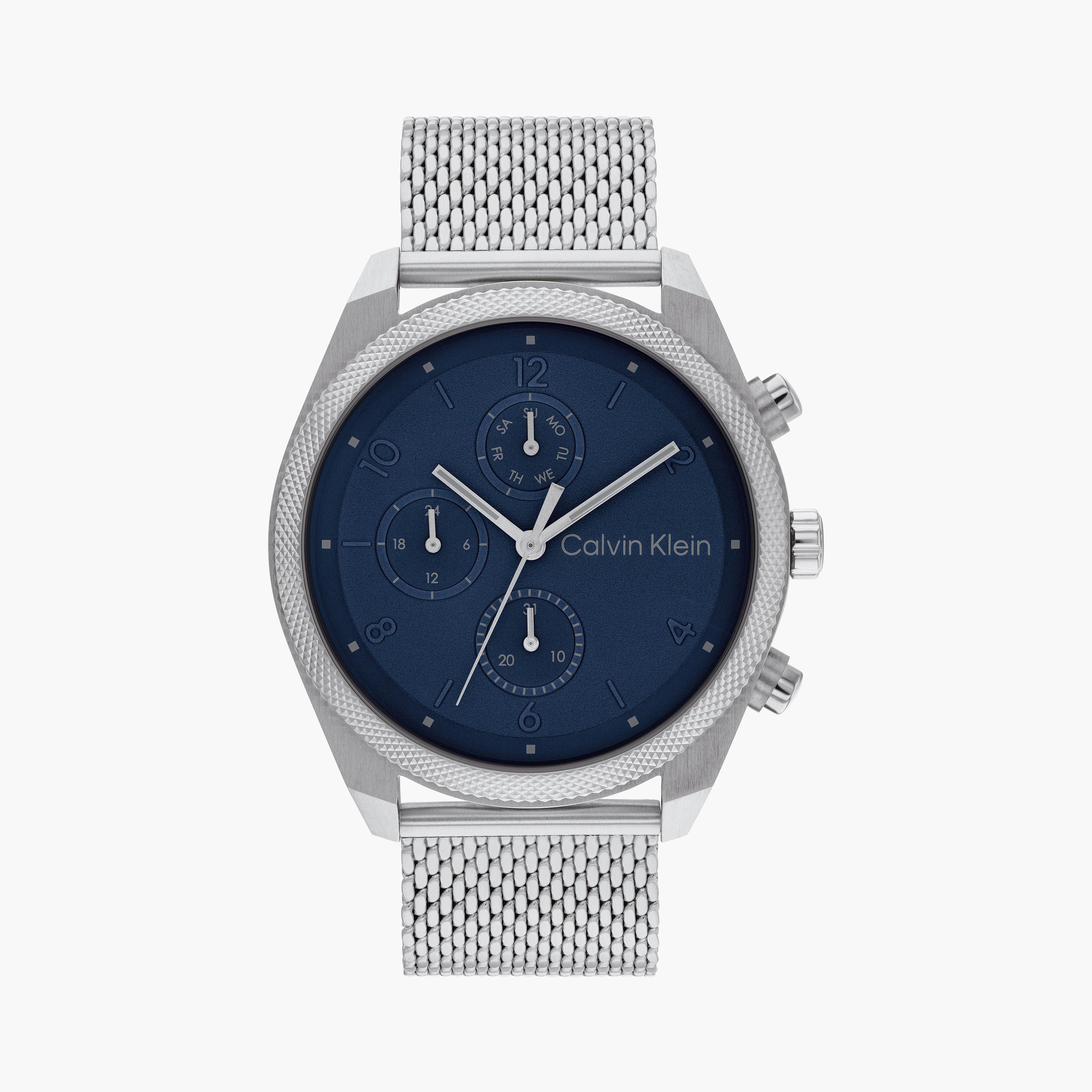 كالفن كلاين ساعة يد رجالية كرونوغراف ستانلس ستيل فضي | 25200360-men-watchesandjewellery-watches-image-1