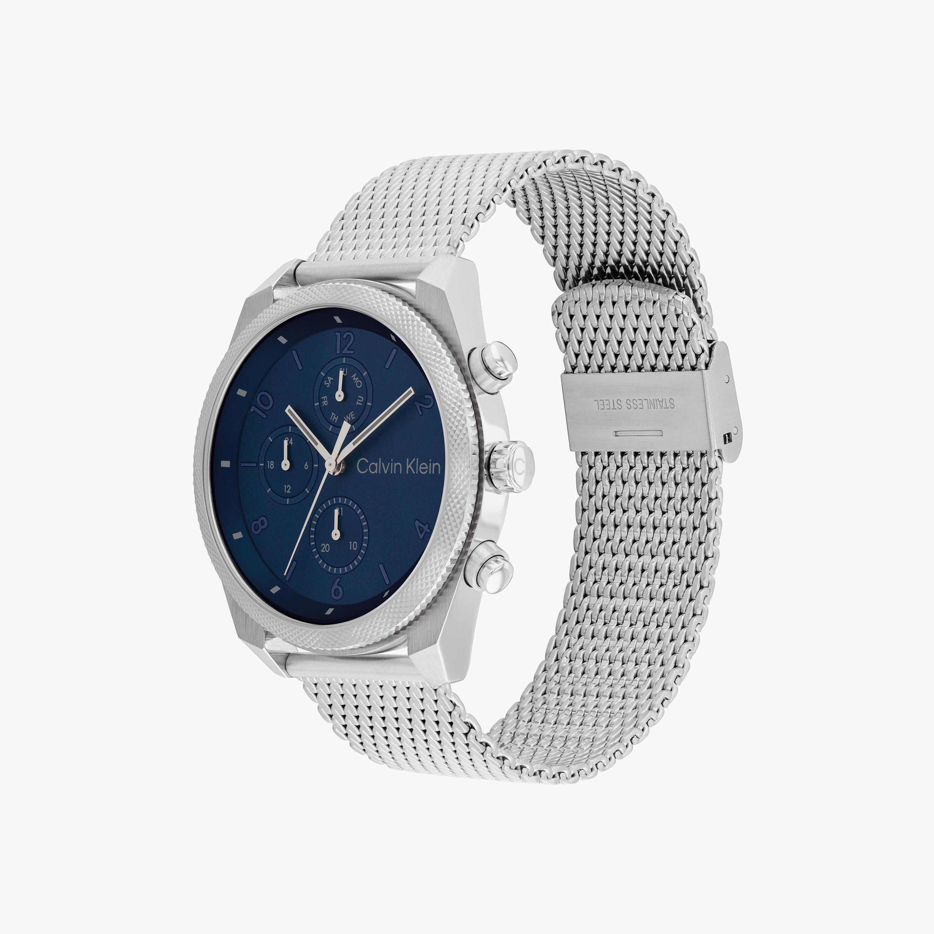 كالفن كلاين ساعة يد رجالية كرونوغراف ستانلس ستيل فضي | 25200360-men-watchesandjewellery-watches-image-2