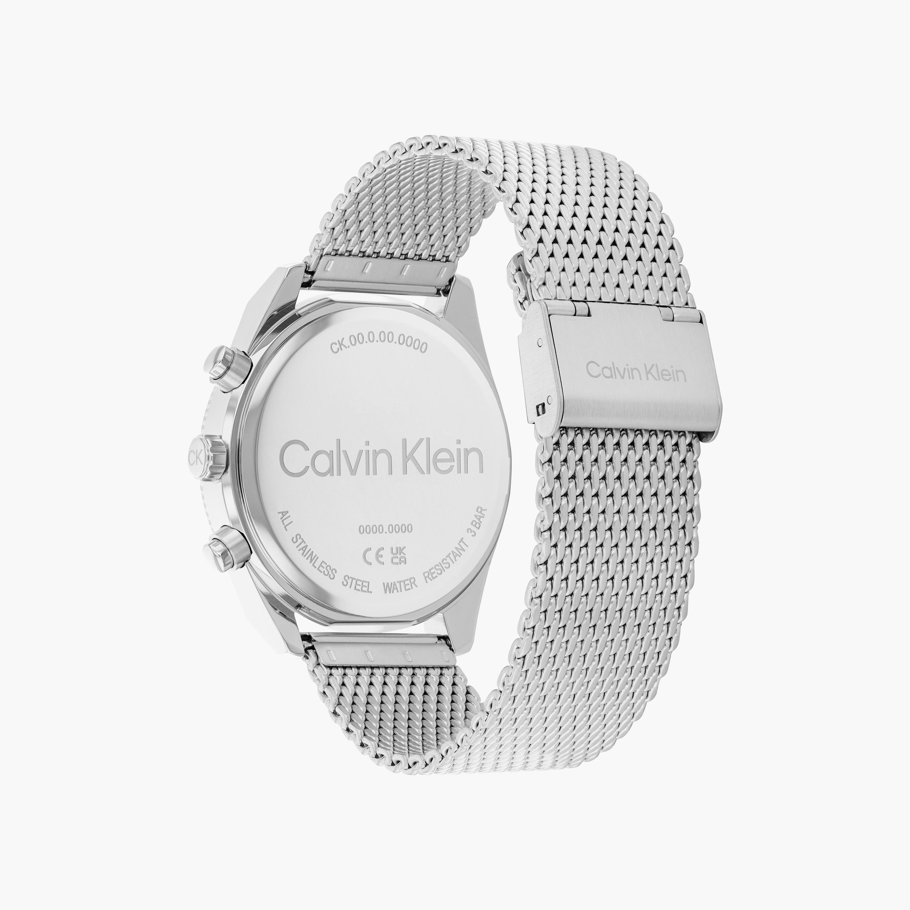 كالفن كلاين ساعة يد رجالية كرونوغراف ستانلس ستيل فضي | 25200360-men-watchesandjewellery-watches-image-3