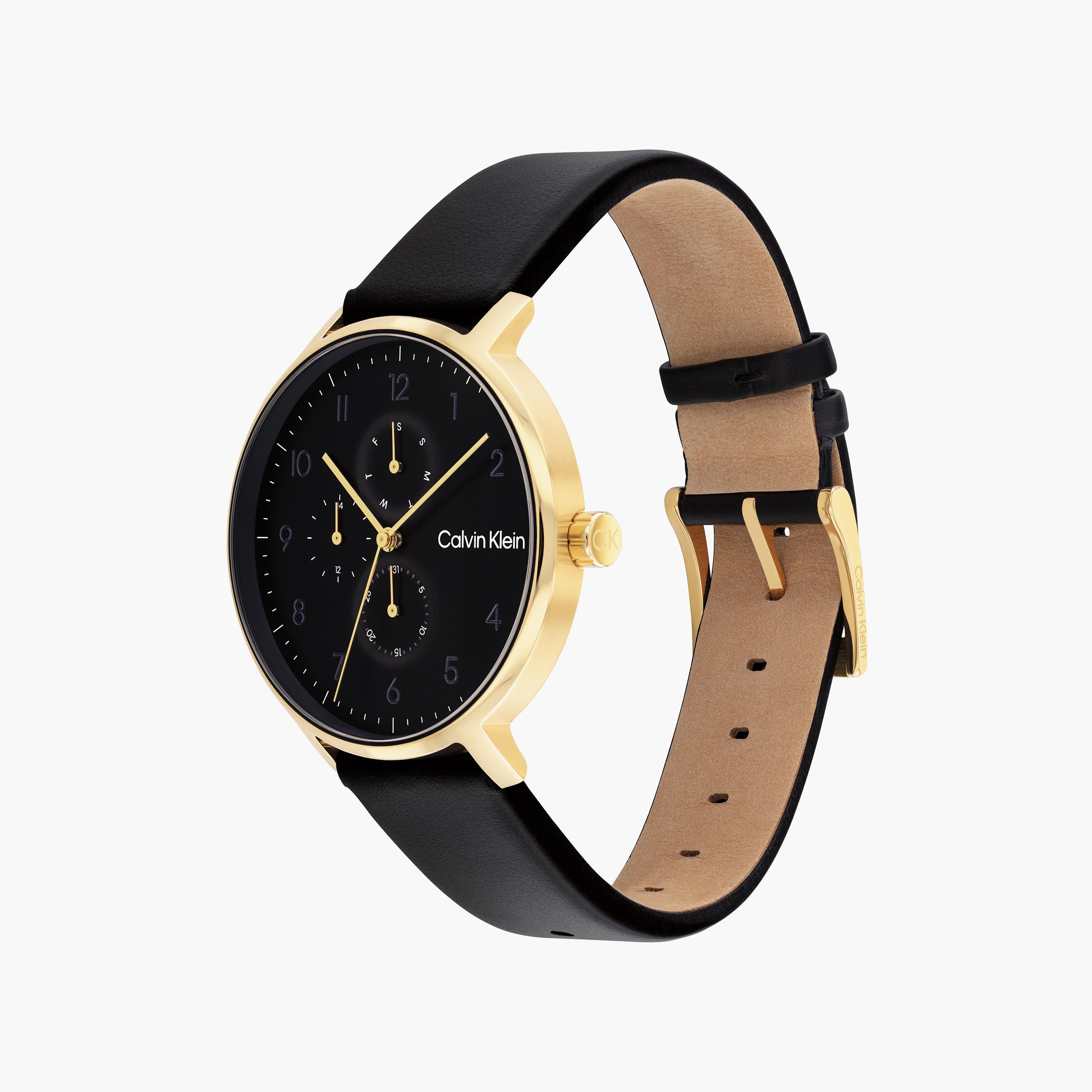 كالفن كلاين ساعة يد تناظرية لكلا الجنسين جلد أسود | 25200404-men-watchesandjewellery-watches-image-2