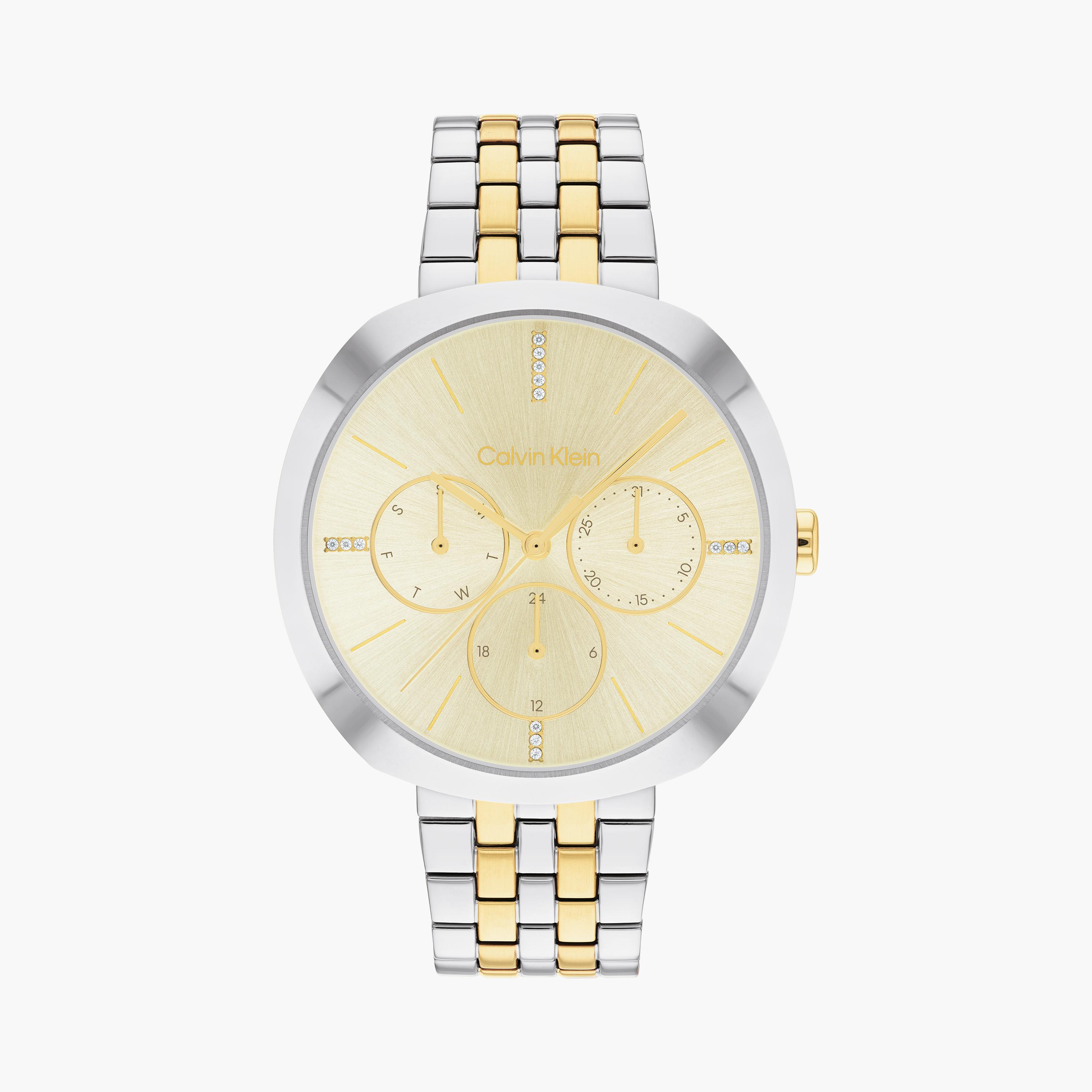كالفن كلاين ساعة يد نسائية تناظرية ستانلس ستيل ملونة | 25200418-women-watchesandjewellery-watches-image-1
