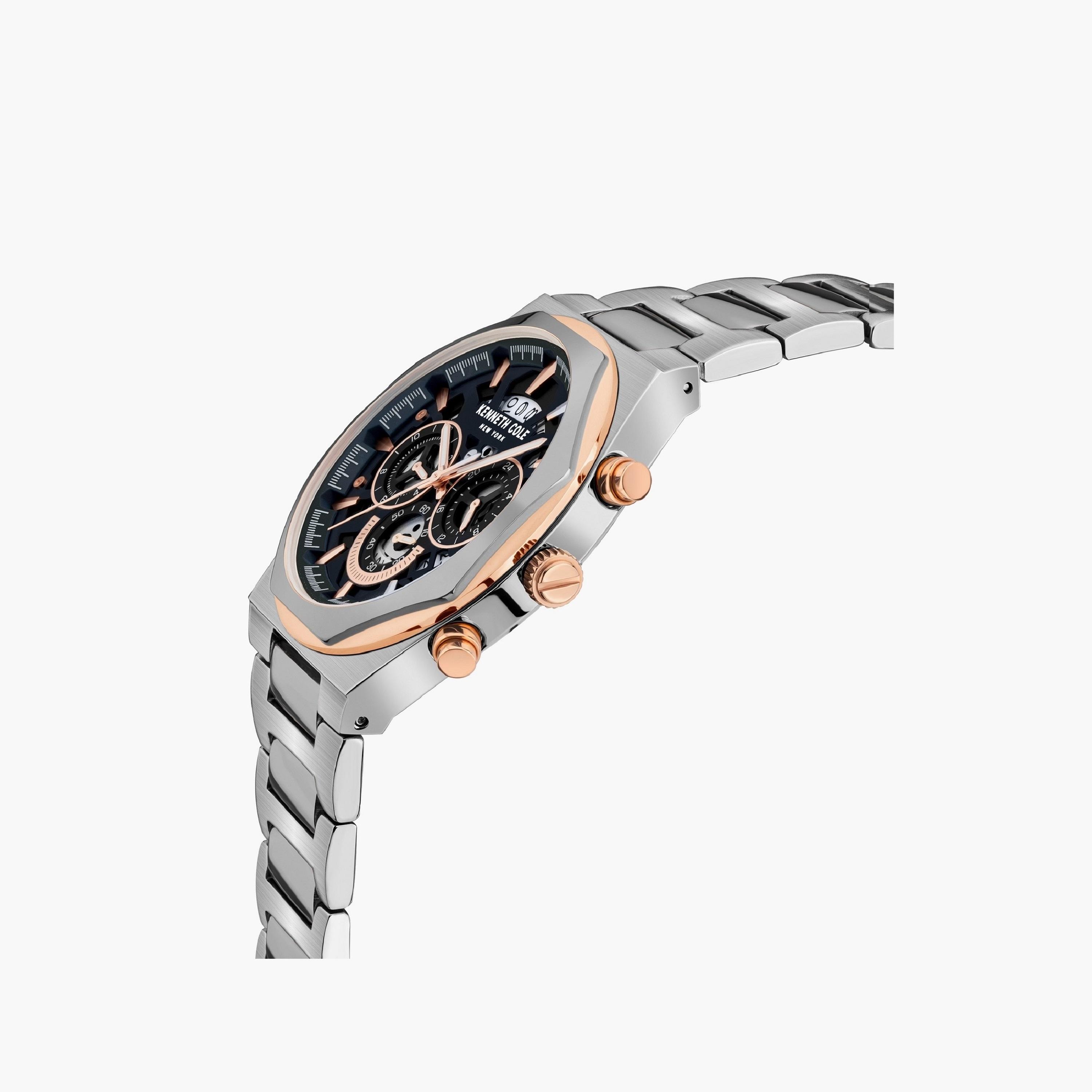 كينيث كول ساعة يد رجالية كرونوغراف ستانلس ستيل فضي | KCWGK2130701-men-watchesandjewellery-watches-image-2