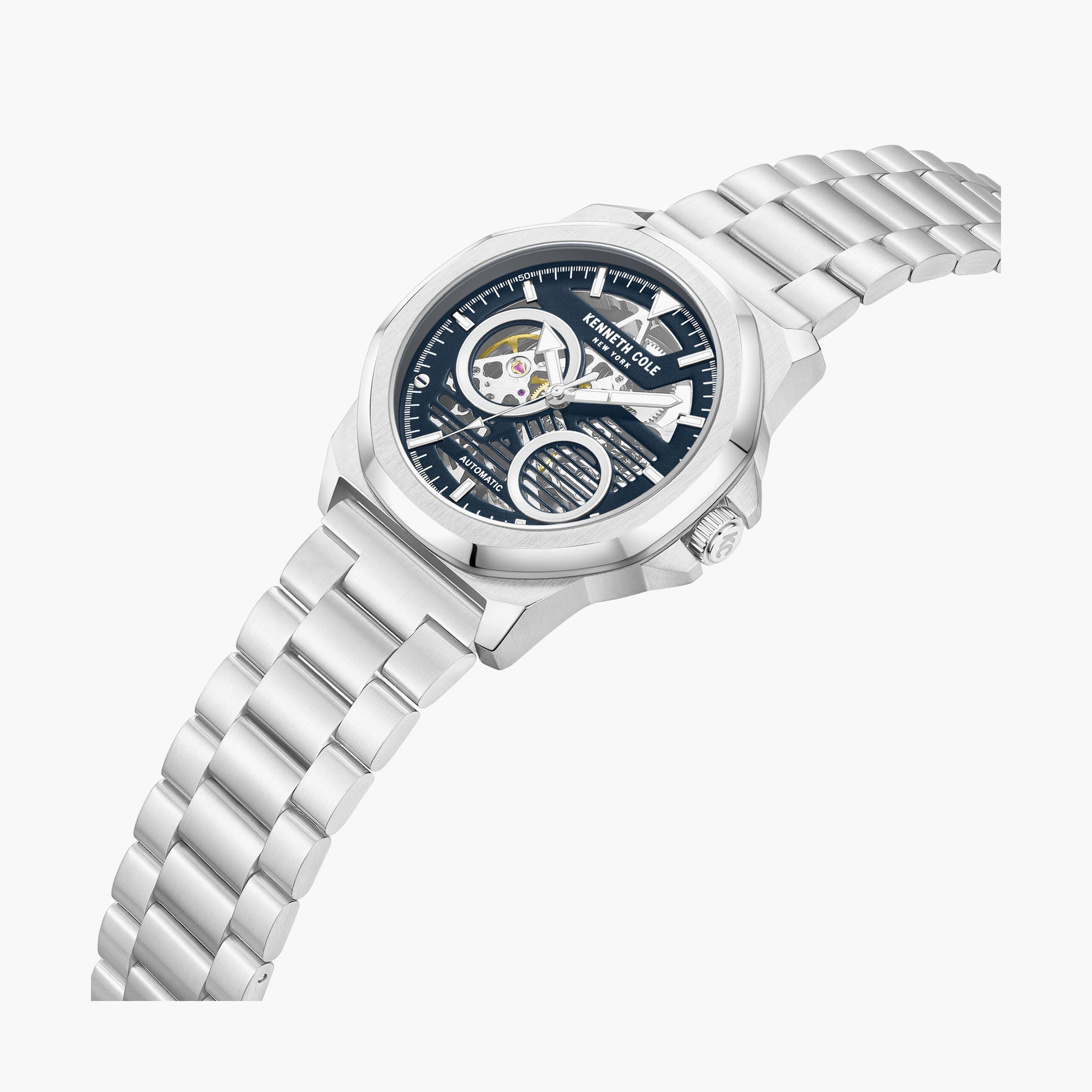 كينيث كول ساعة يد رجالية أوتوماتيكية ستانلس ستيل فضي | KCWGL0013602-men-watchesandjewellery-watches-image-2