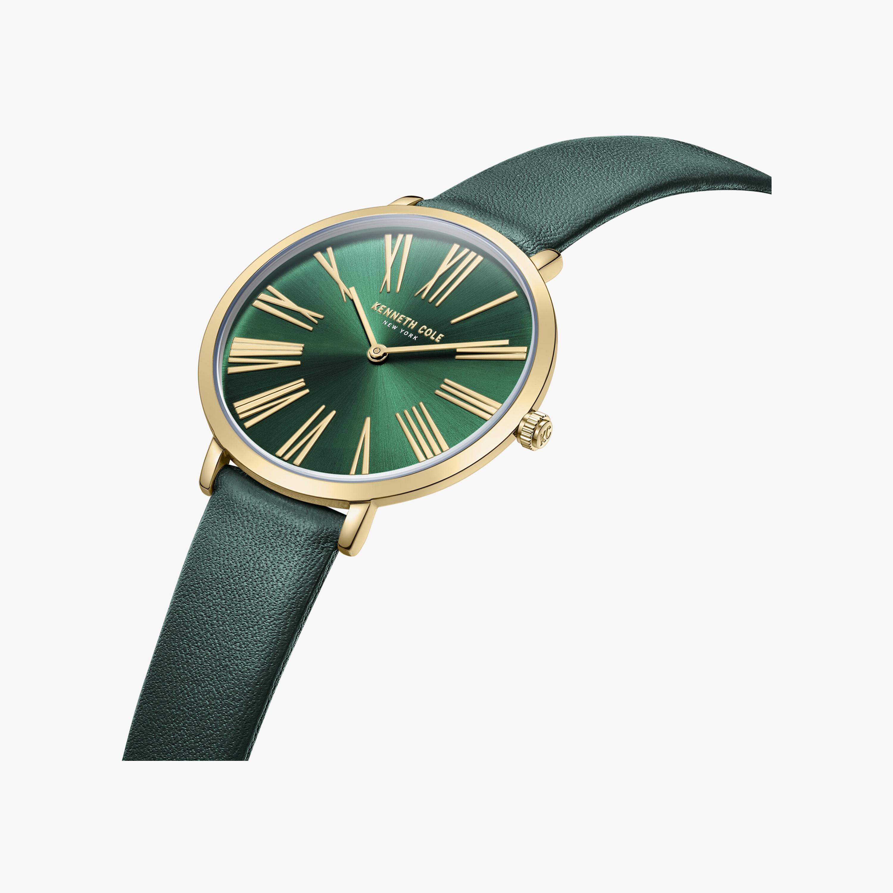 كينيث كول ساعة يد نسائية تناظرية جلد أخضر | KCWLA0027303-women-watchesandjewellery-watches-image-2