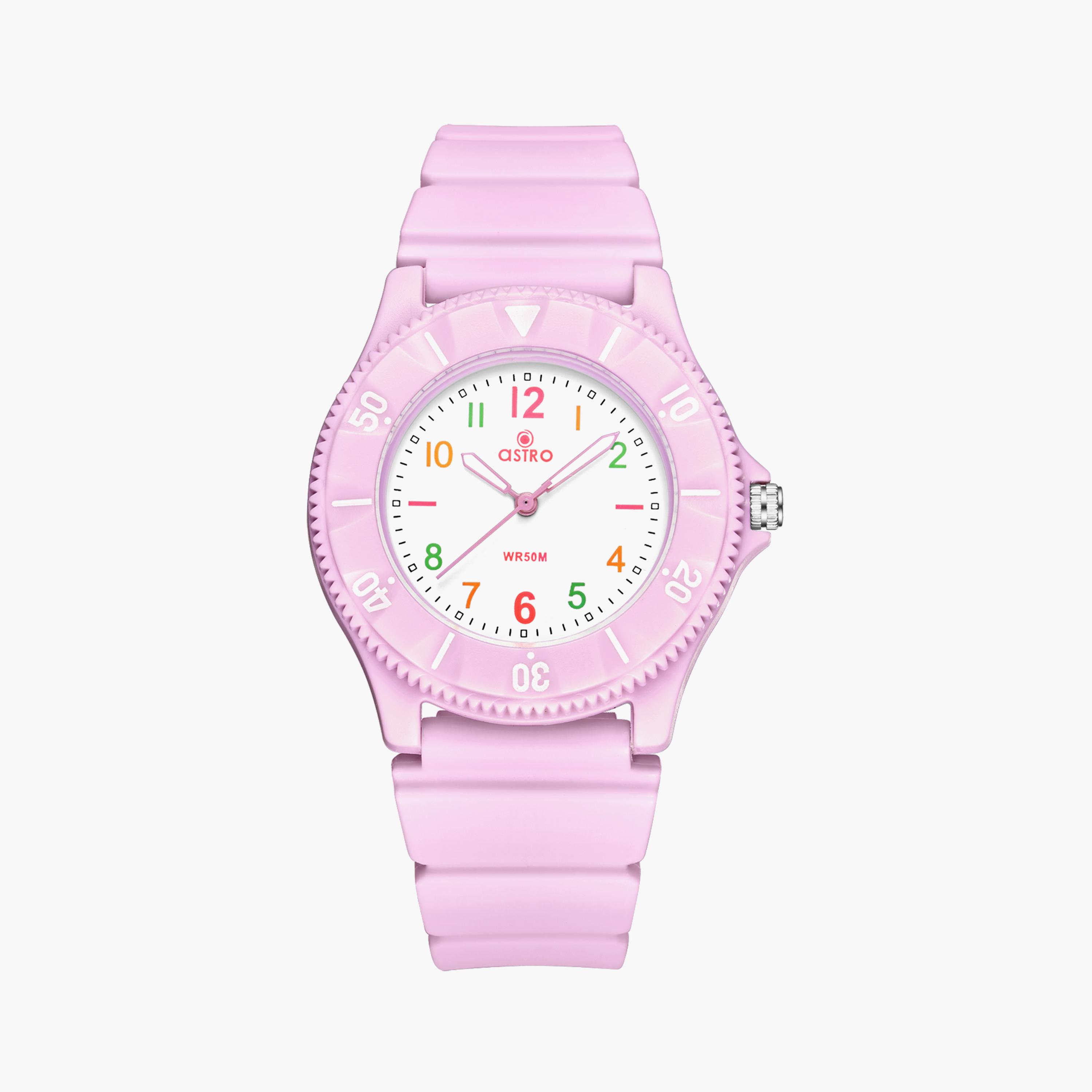 استرو ساعة يد تناظرية للأطفال سيليكون زهري A23826-PPVW-girls-accessories-watches-image-1