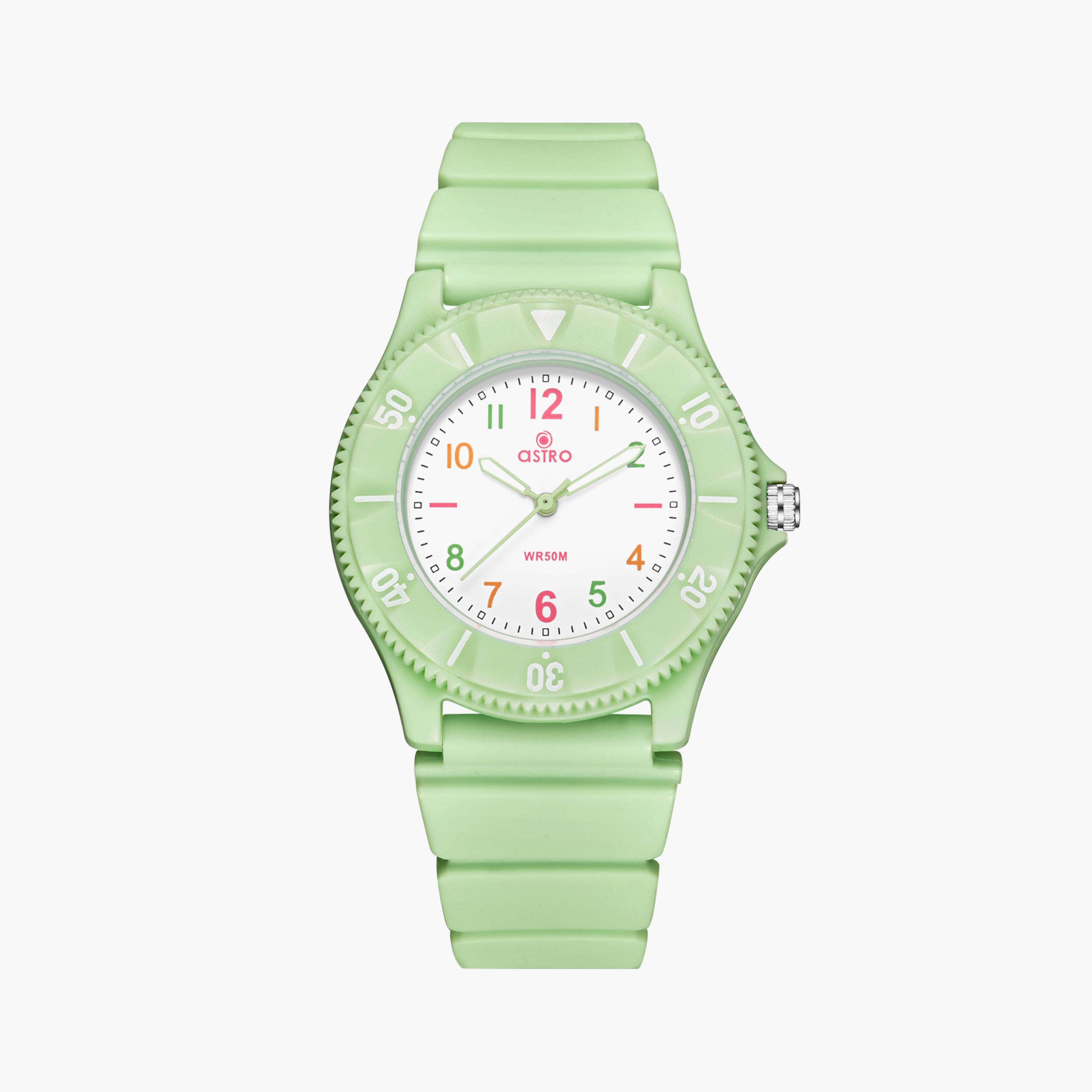 استرو ساعة يد تناظرية للأطفال سيليكون أخضر A23826-PPGW-girls-accessories-watches-image-1