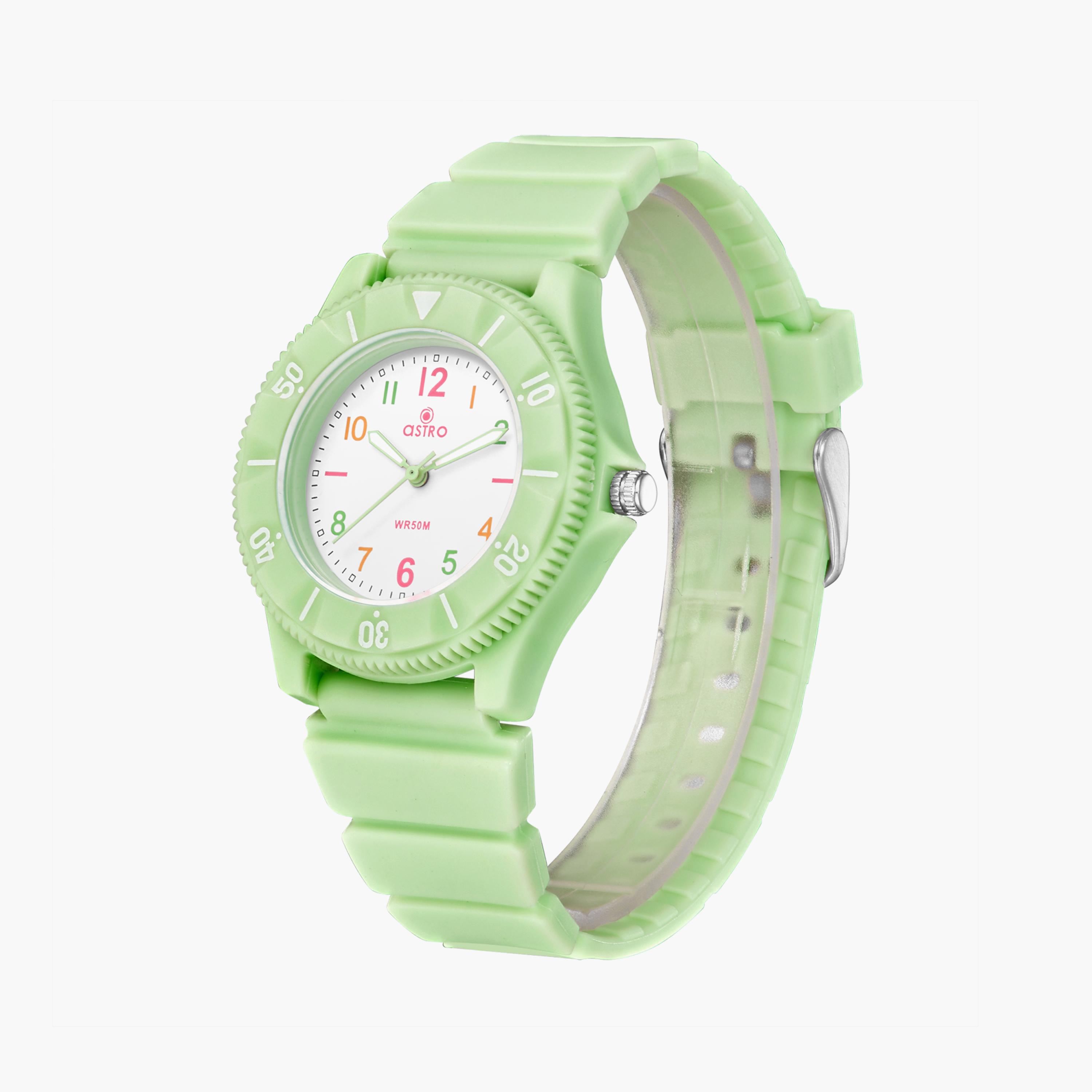 استرو ساعة يد تناظرية للأطفال سيليكون أخضر A23826-PPGW-girls-accessories-watches-image-2