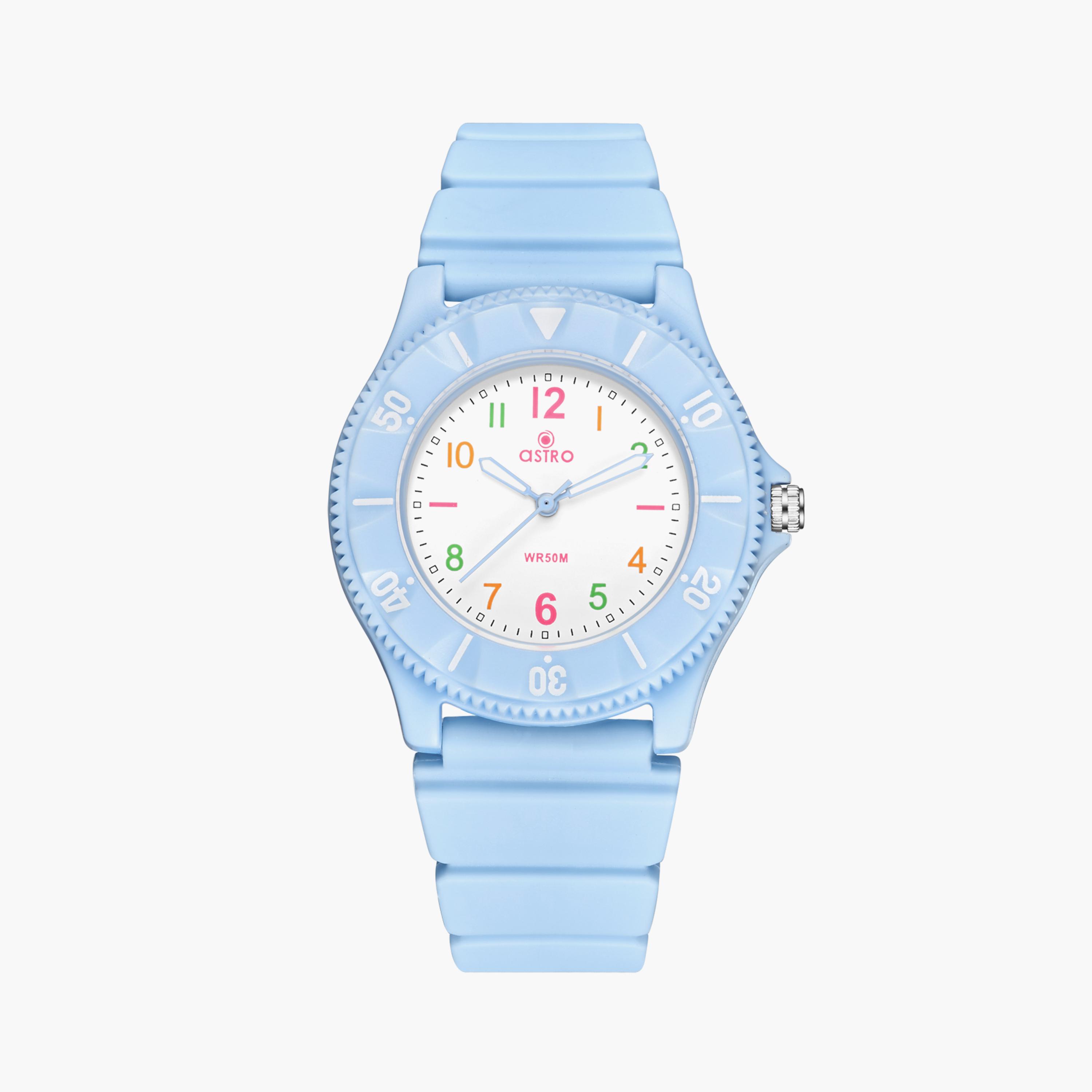Astro Kids Light Blue Analog Silicone Watch | A23826-PPLW | 40 MM-girls-accessories-watches-image-1