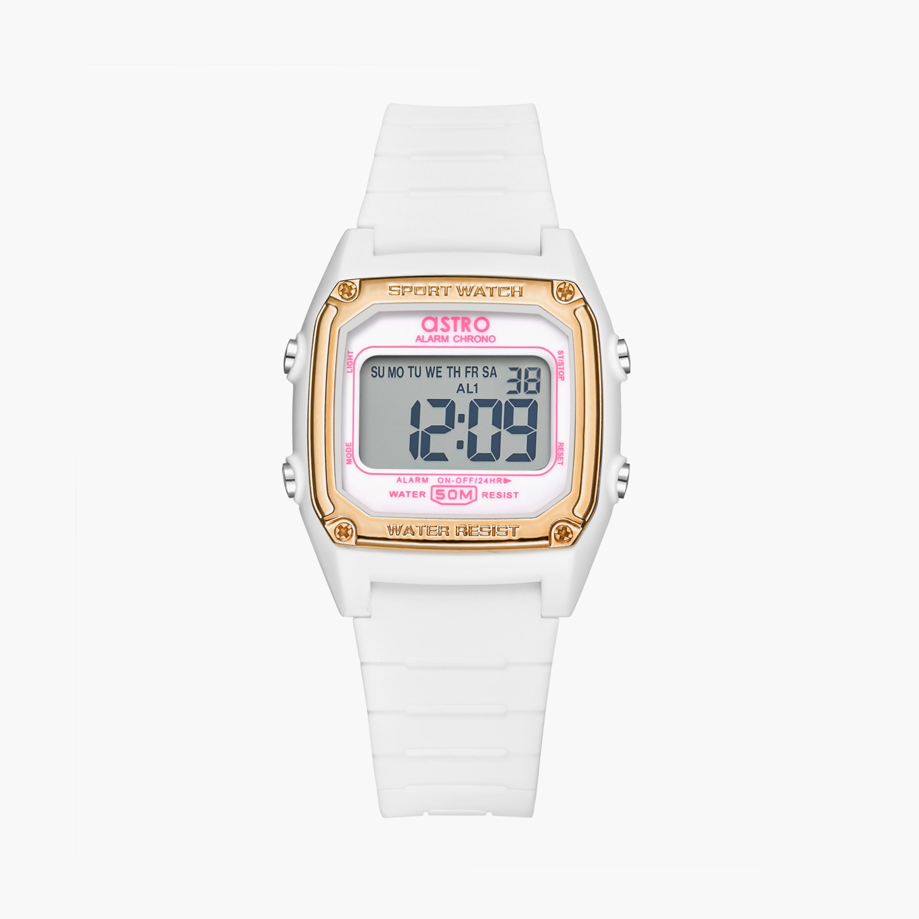 Astro Kids White Digital Silicone Watch | A23928-PPWS-girls-accessories-watches-image-1