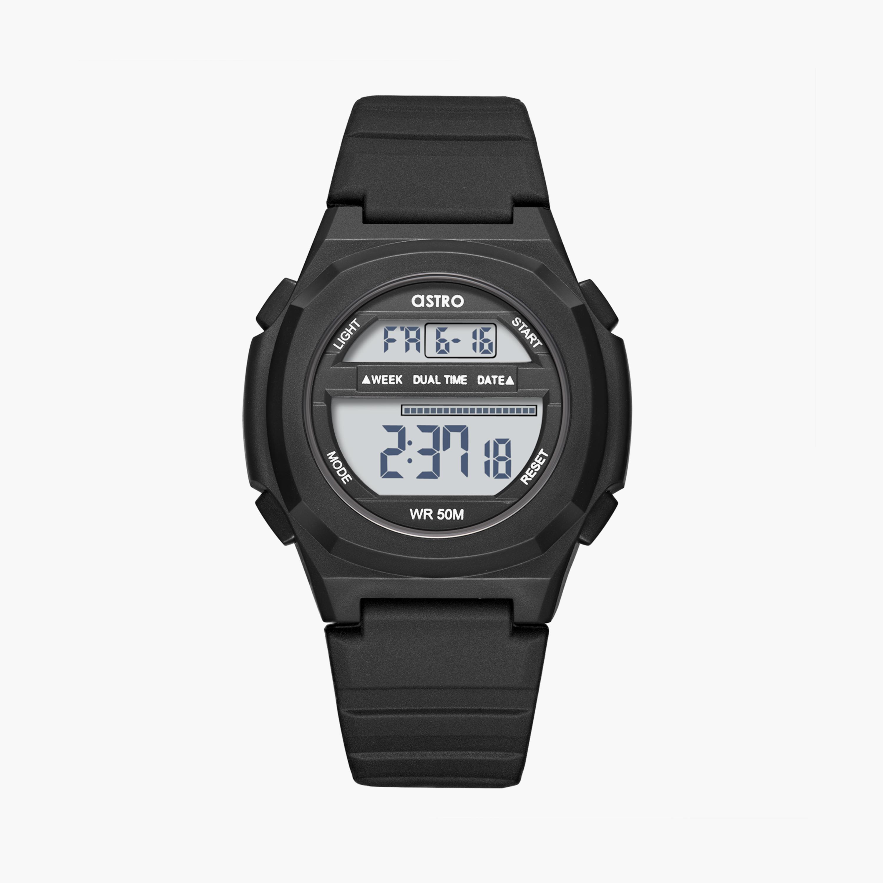 Astro Kids Black Digital Silicone Watch | A23930-PPBB-girls-accessories-watches-image-1