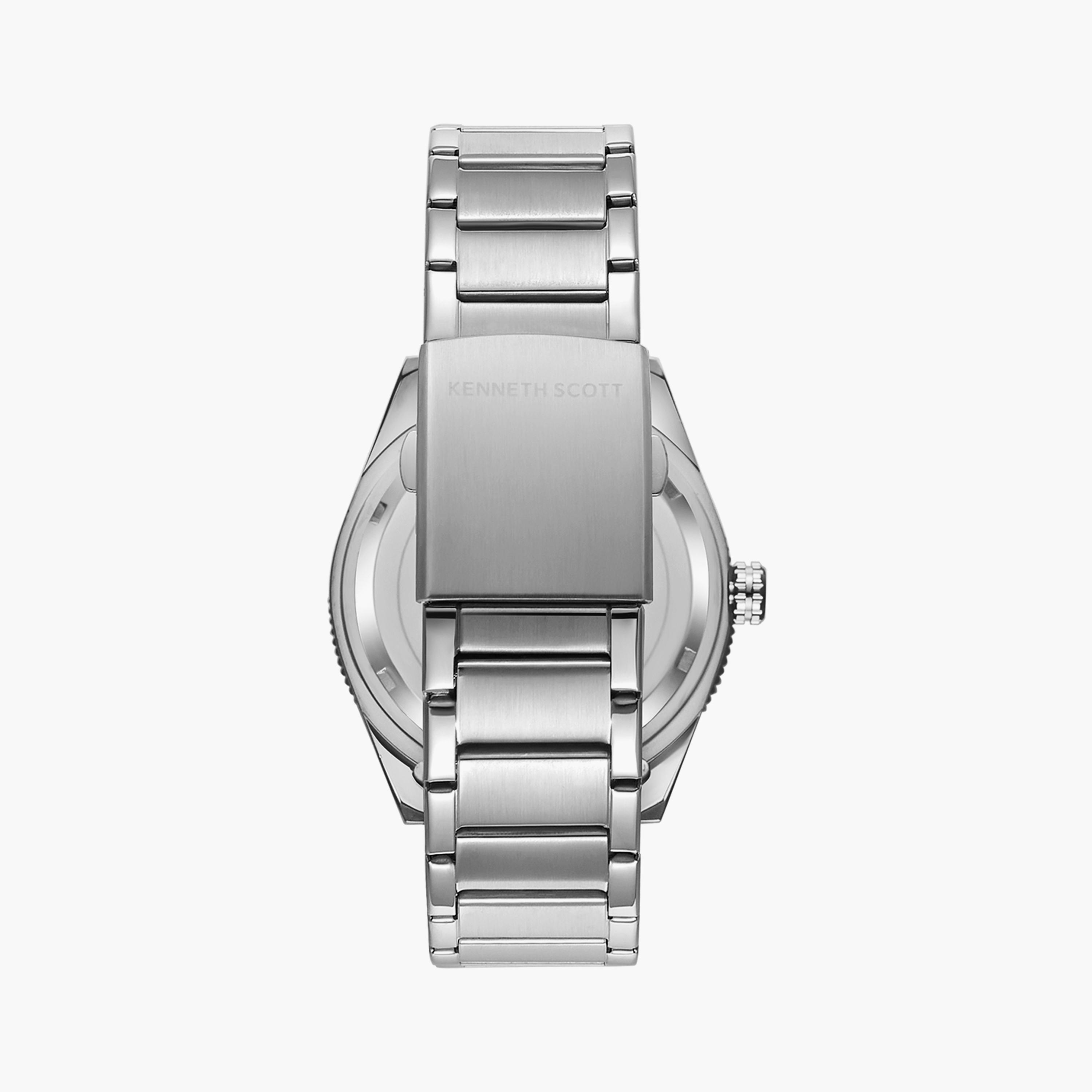 Kenneth Scott Men's Japanese Quartz Movement Silver Analog Stainless Steel Watch | K23028-SBSN-men-watchesandjewellery-watches-image-3