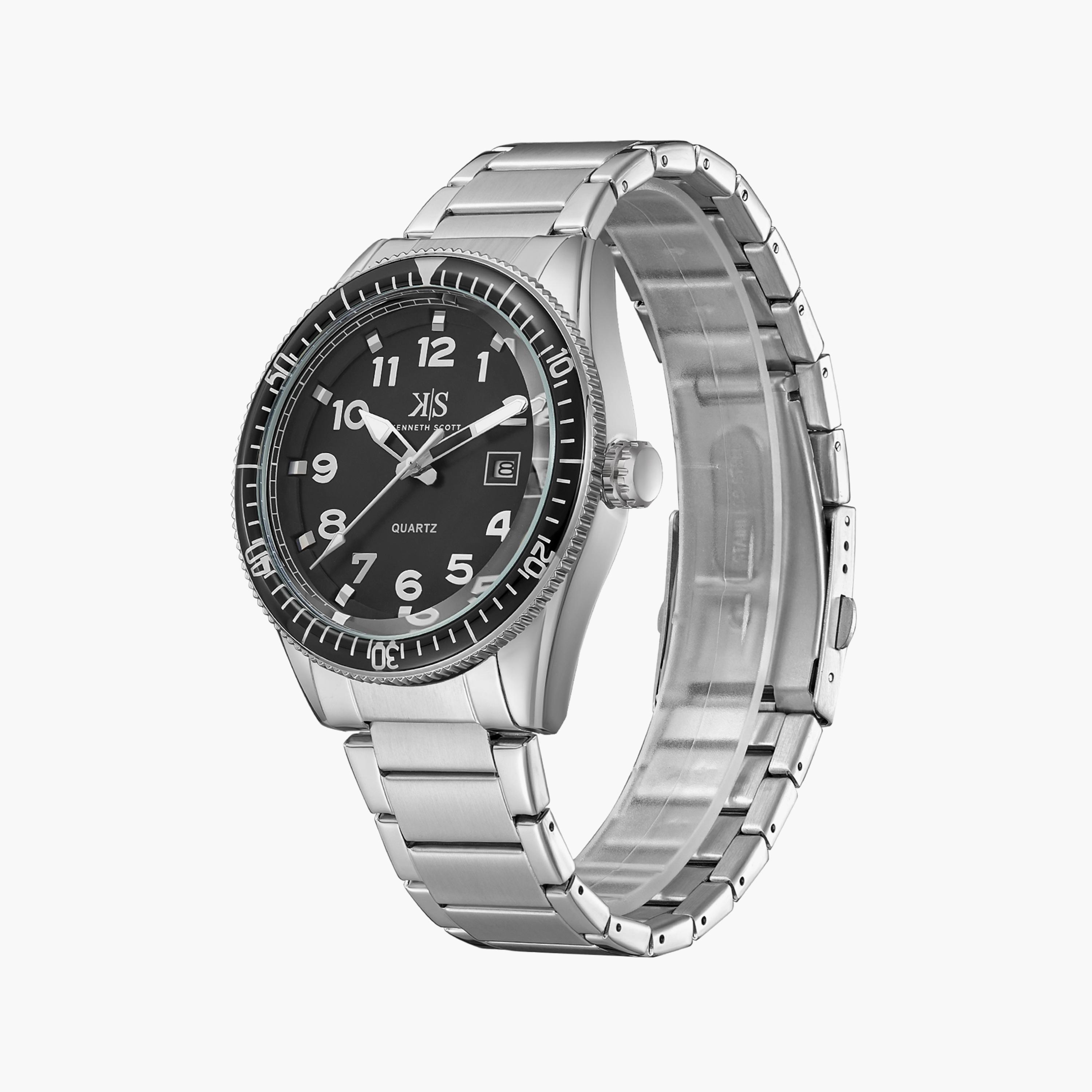 كينيث سكوت ساعة يد رجالية تناظرية حركة كوارتز يابانية ستانلس ستيل فضي K23028-SBSB-men-watchesandjewellery-watches-image-2