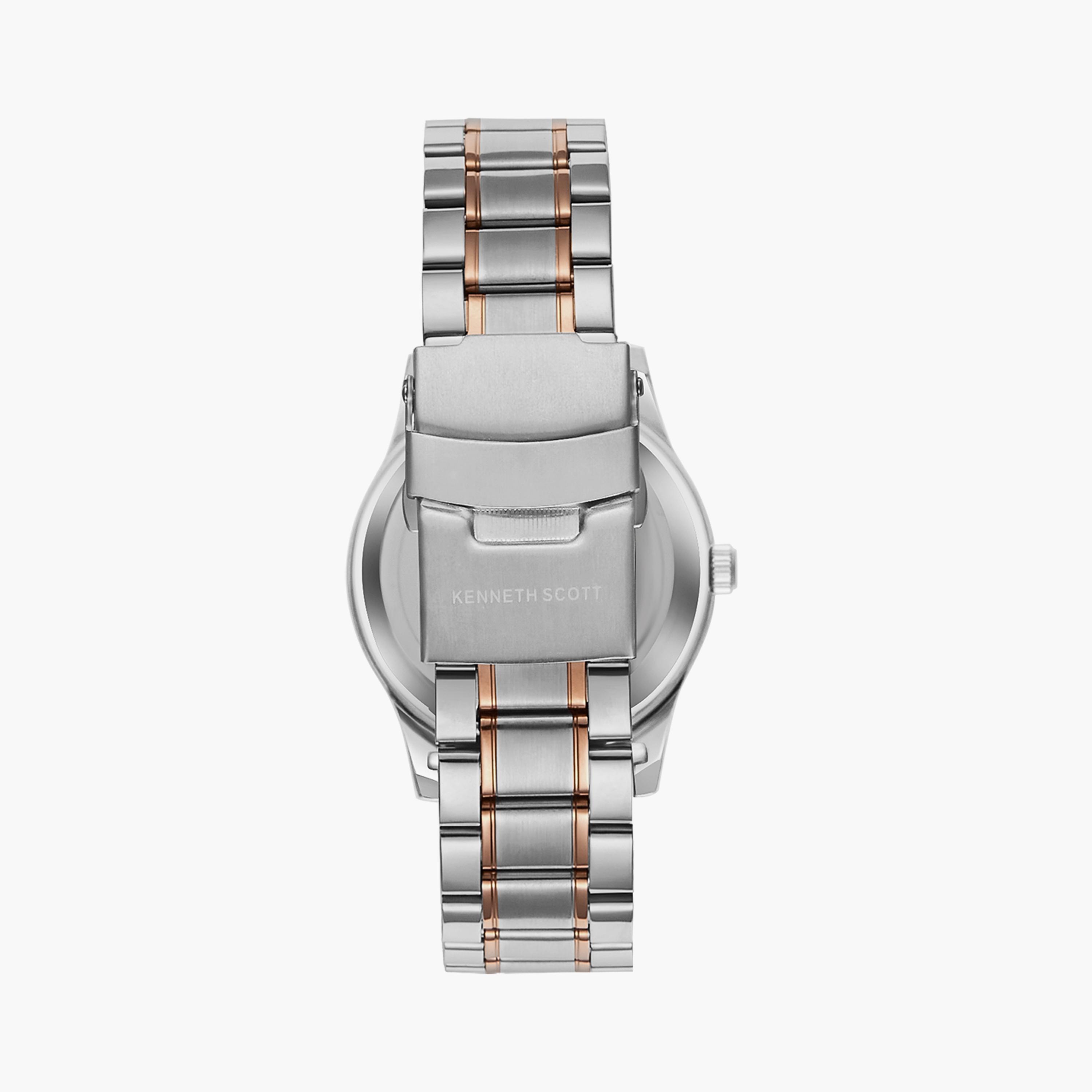 Kenneth Scott Japanese Quartz Movement Silver & Gold Analog Metal Watch | K23029-KBKW-girls-accessories-watches-image-3