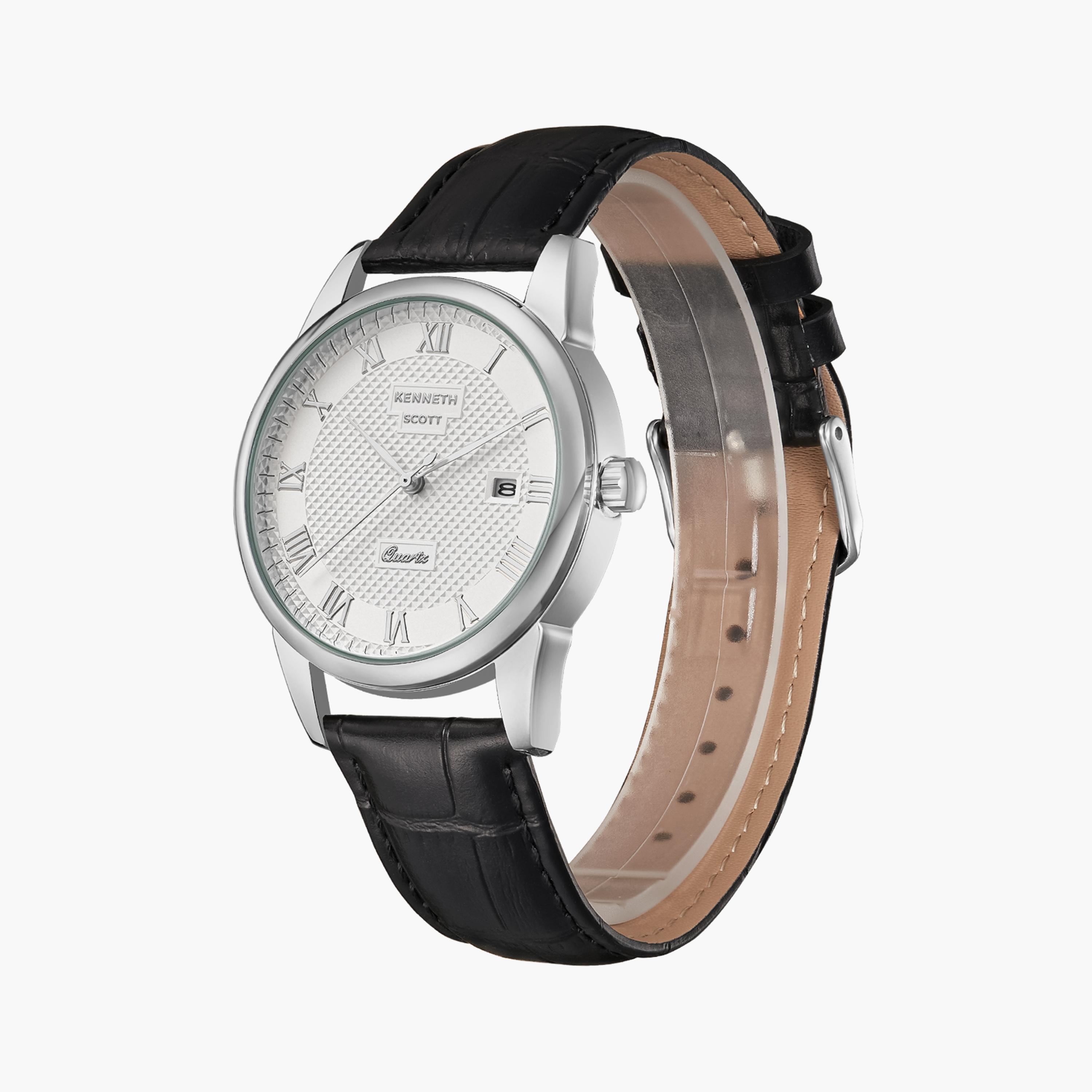 كينيث سكوت ساعة يد رجالية تناظرية حركة كوارتز يابانية جلد أسود K23030-SLBW-men-watchesandjewellery-watches-image-2