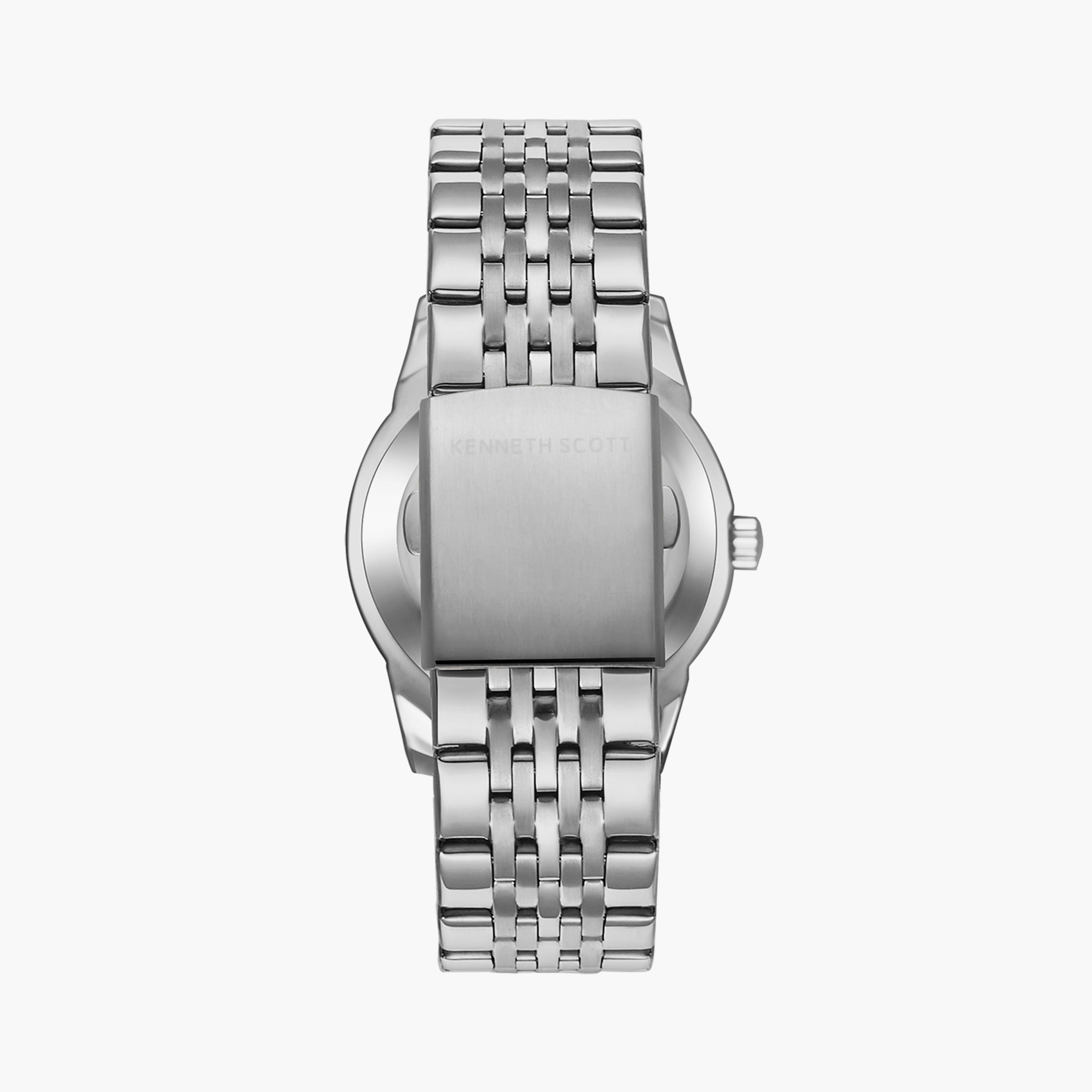 Kenneth Scott Men's Japanese Quartz Movement Silver Analog Metal Watch | K23030-SBSB-men-watchesandjewellery-watches-image-3