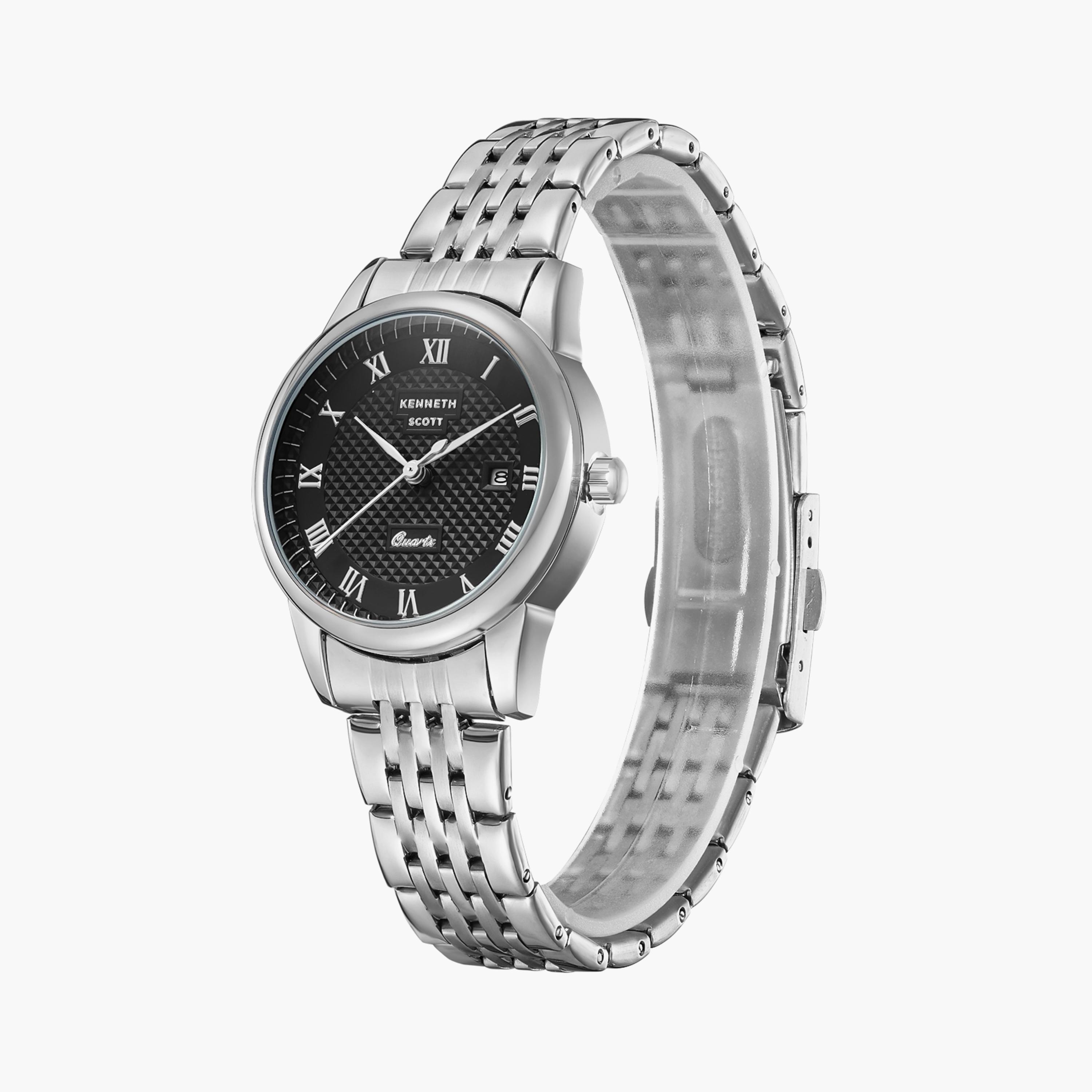 ساعة يد تناظرية فضية وذهبية بسوار ستانلس ستيل للنساء من أوماكس - 00JSS026N001-women-watchesandjewellery-watches-image-2