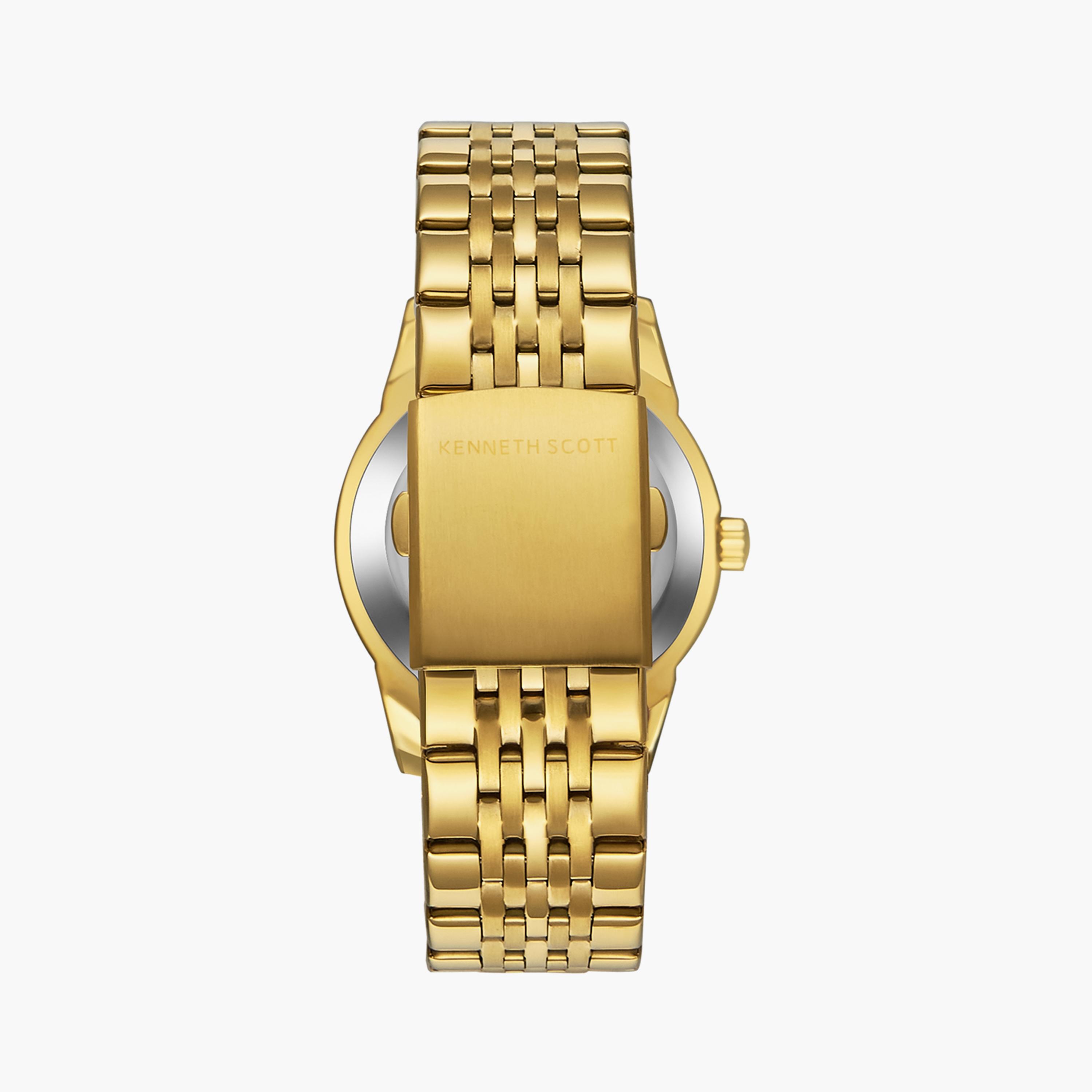 Kenneth Scott Men's Japanese Quartz Movement Gold Analog Metal Watch | K23030-GBGC-men-watchesandjewellery-watches-image-3