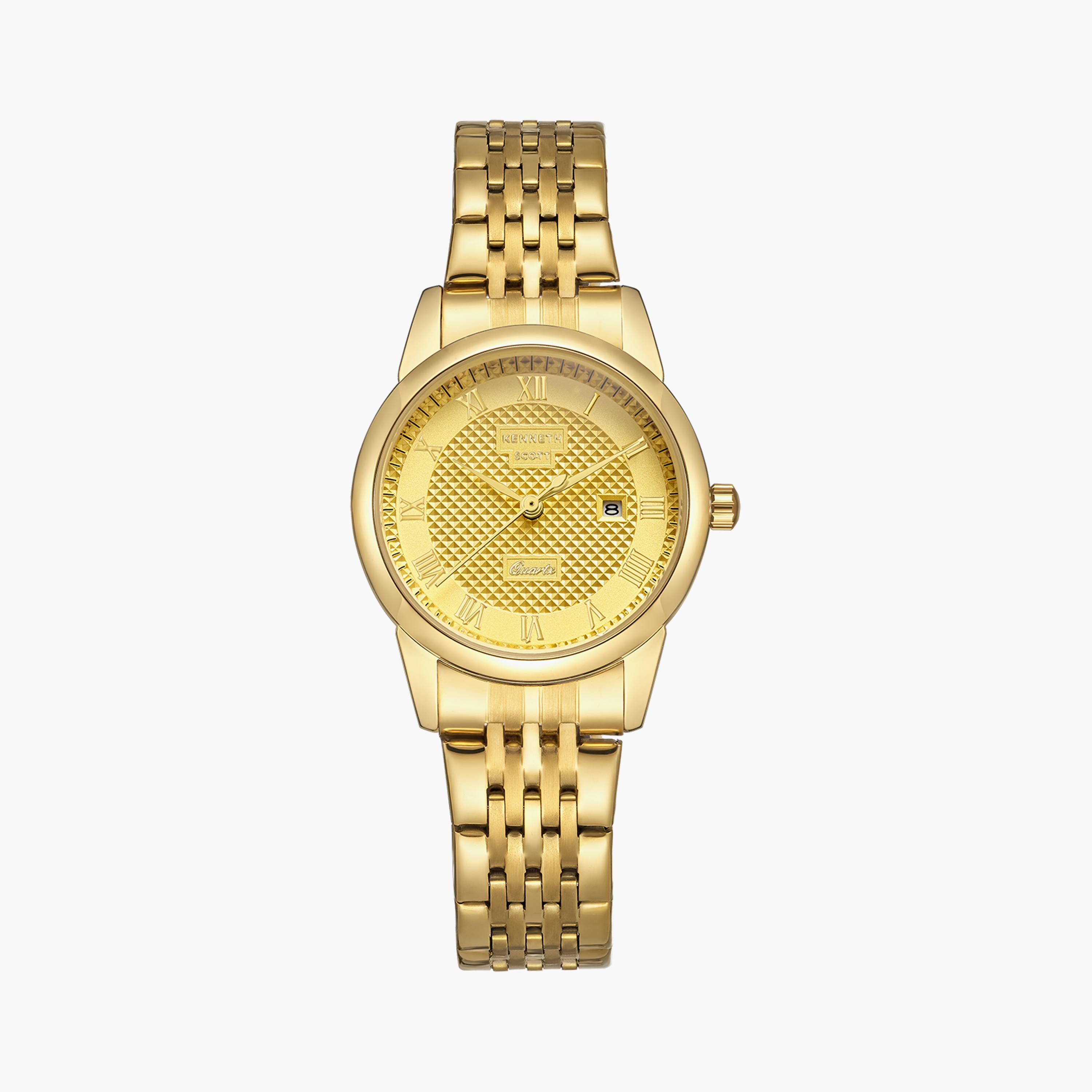 Kenneth Scott Women's Japanese Quartz Movement Gold Analog Metal Watch | K23530-GBGC | 40 MM-women-watchesandjewellery-watches-image-1