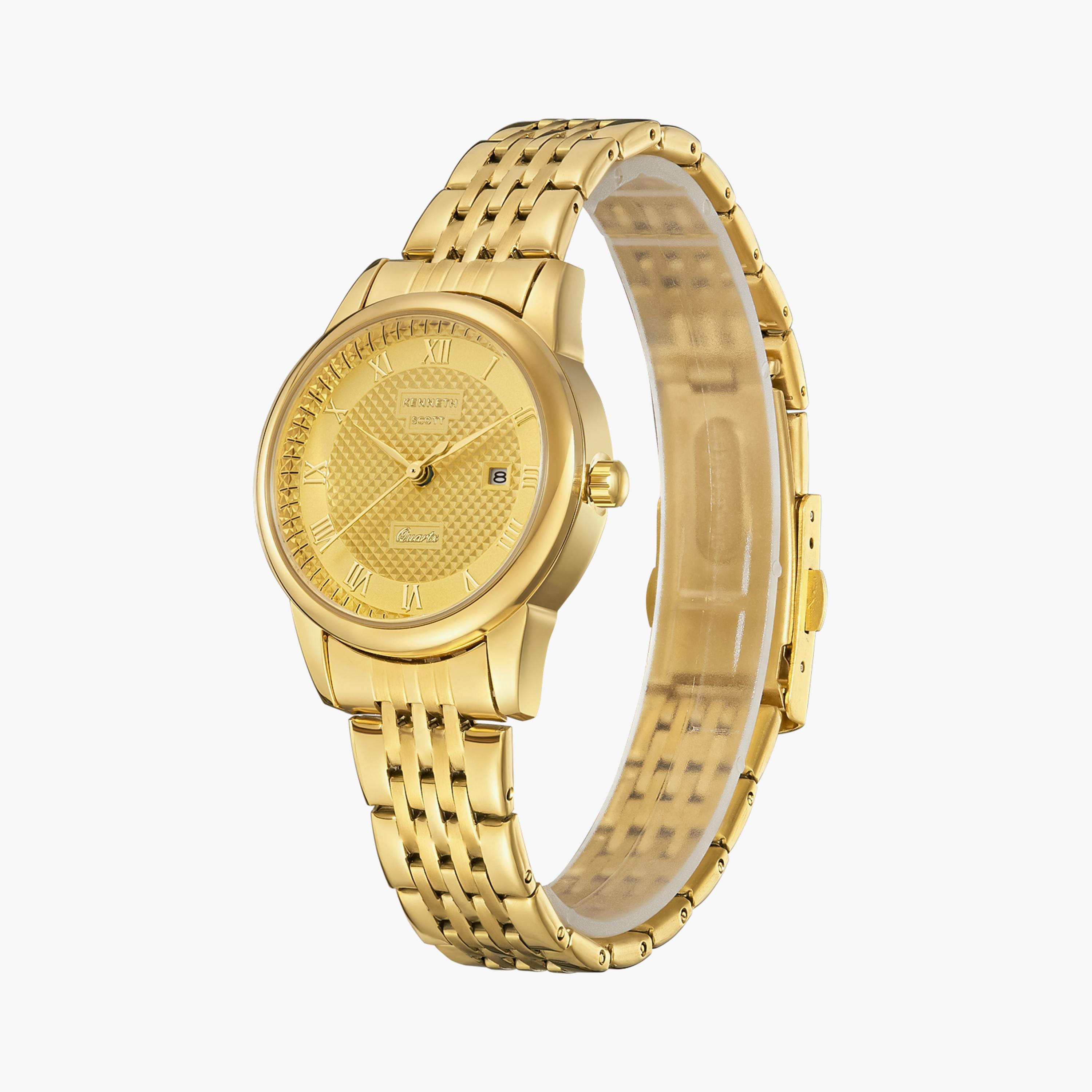 Kenneth Scott Women's Japanese Quartz Movement Gold Analog Metal Watch | K23530-GBGC | 40 MM-women-watchesandjewellery-watches-image-2