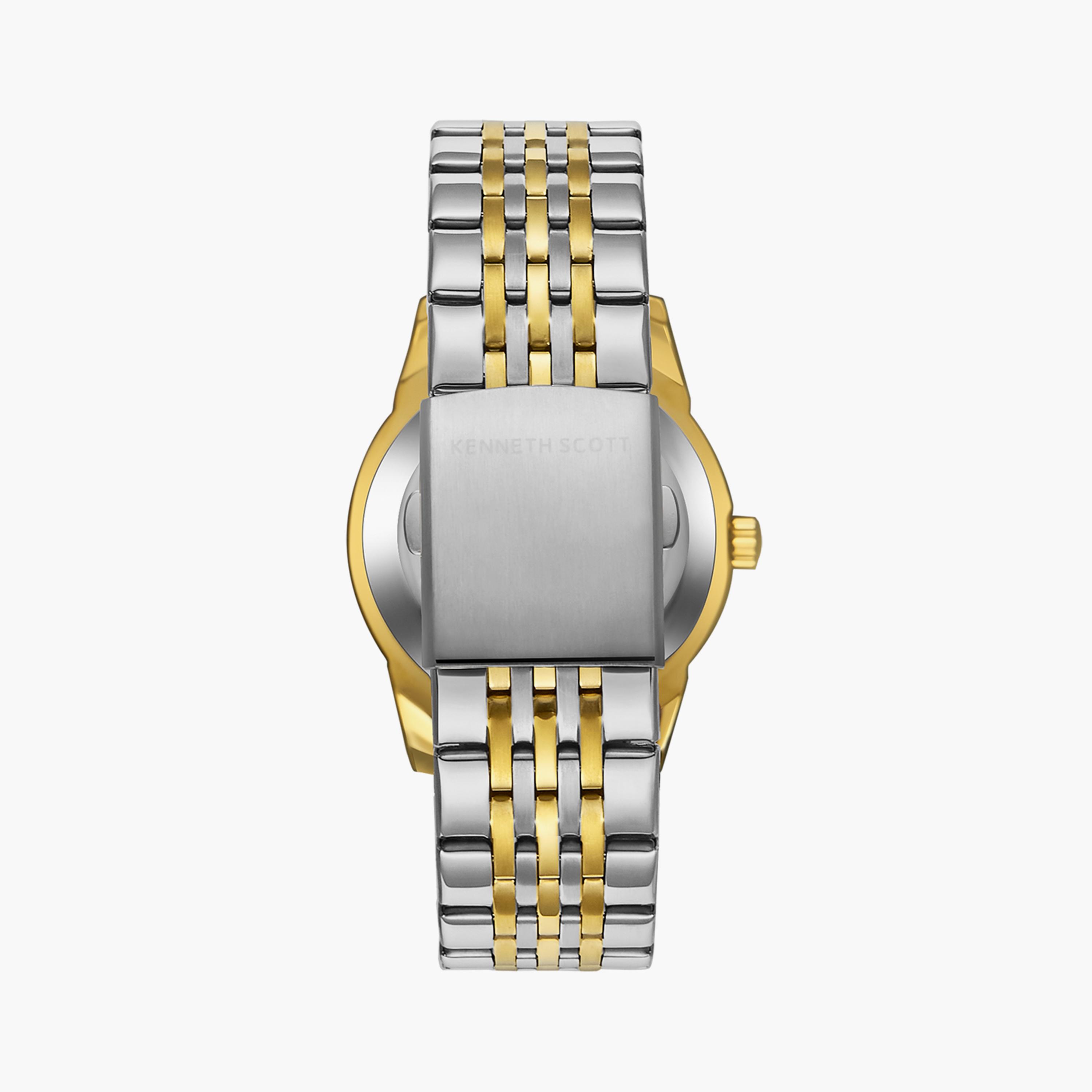 كينيث سكوت ساعة يد رجالية تناظرية حركة كوارتز يابانية معدن ذهبي وفضي K23030-TBTW-men-watchesandjewellery-watches-image-3
