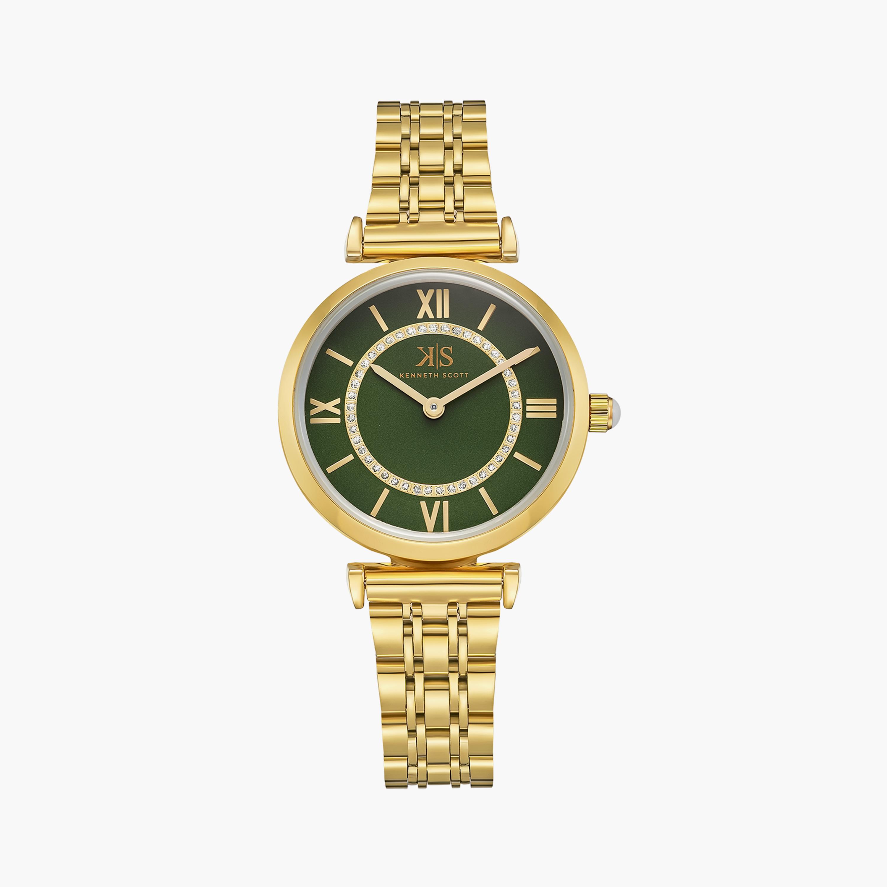 Kenneth Scott Japanese Quartz Movement Gold Analog Metal Watch | K23531-GBGG-women-watchesandjewellery-watches-image-1