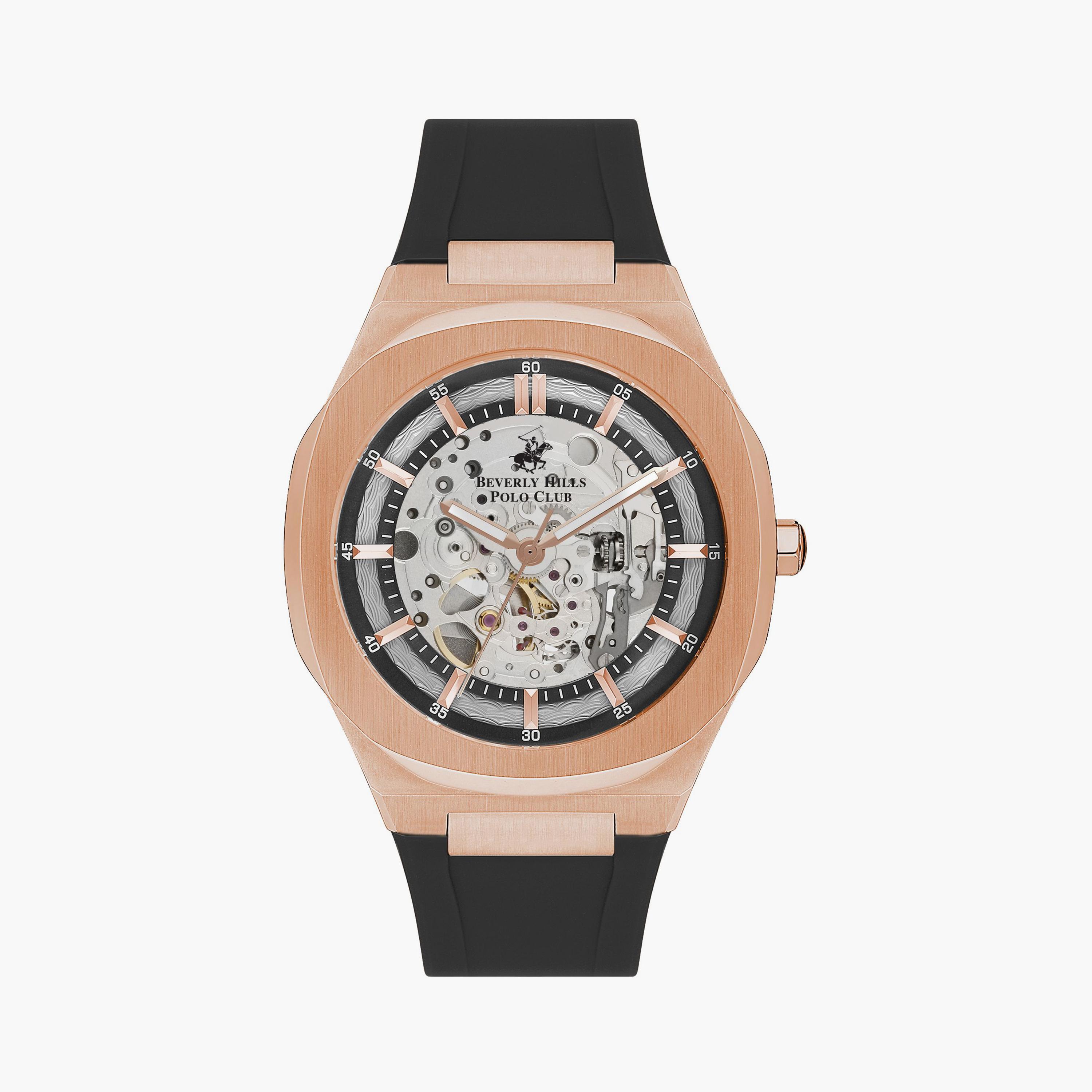 Beverly Hills Polo Club Men's Black Automatic Silicone Watch | BP3543X.451-men-watchesandjewellery-watches-image-1