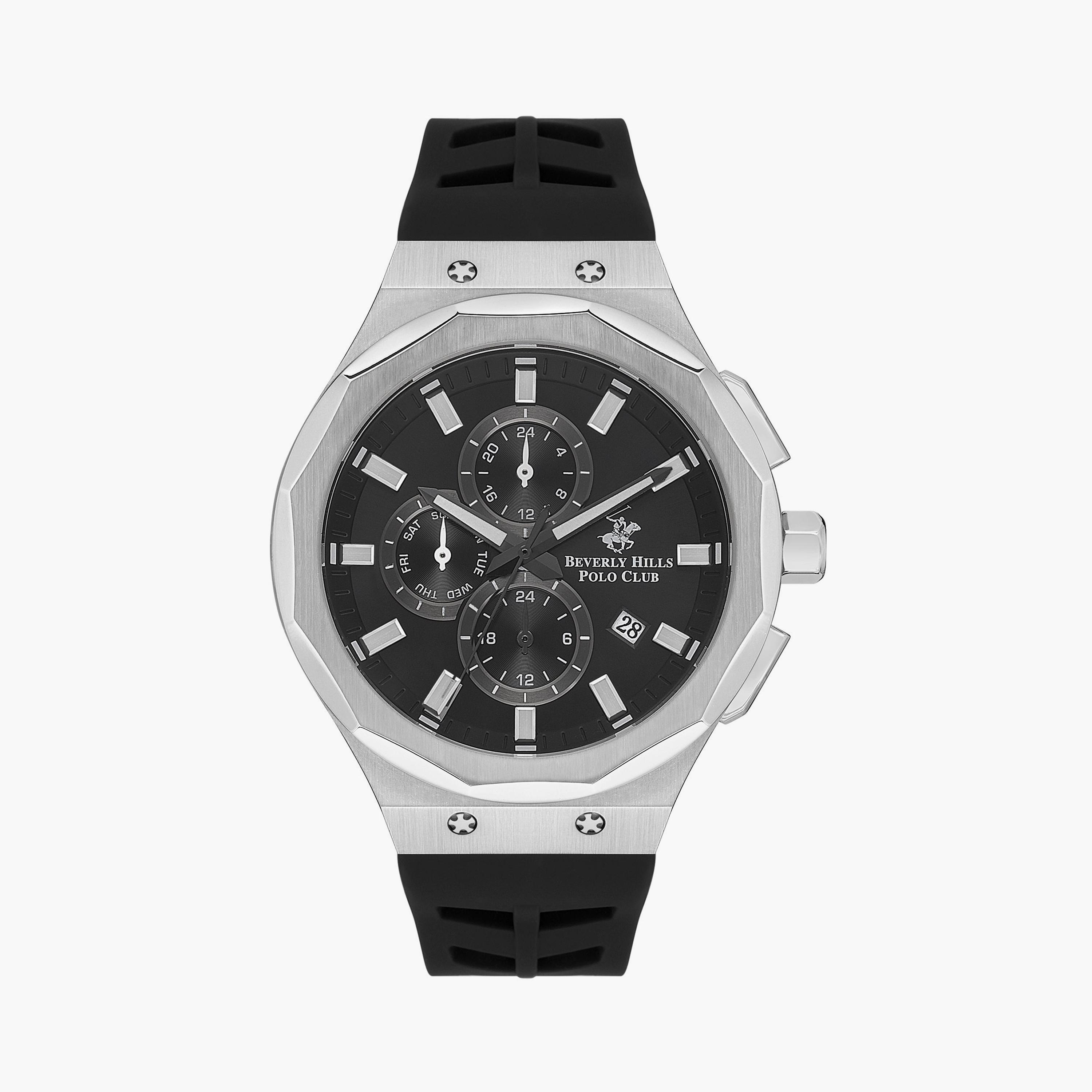 Beverly Hills Polo Club Men's Black Chronograph Silicone Watch | BP3535X.351-men-watchesandjewellery-watches-image-1