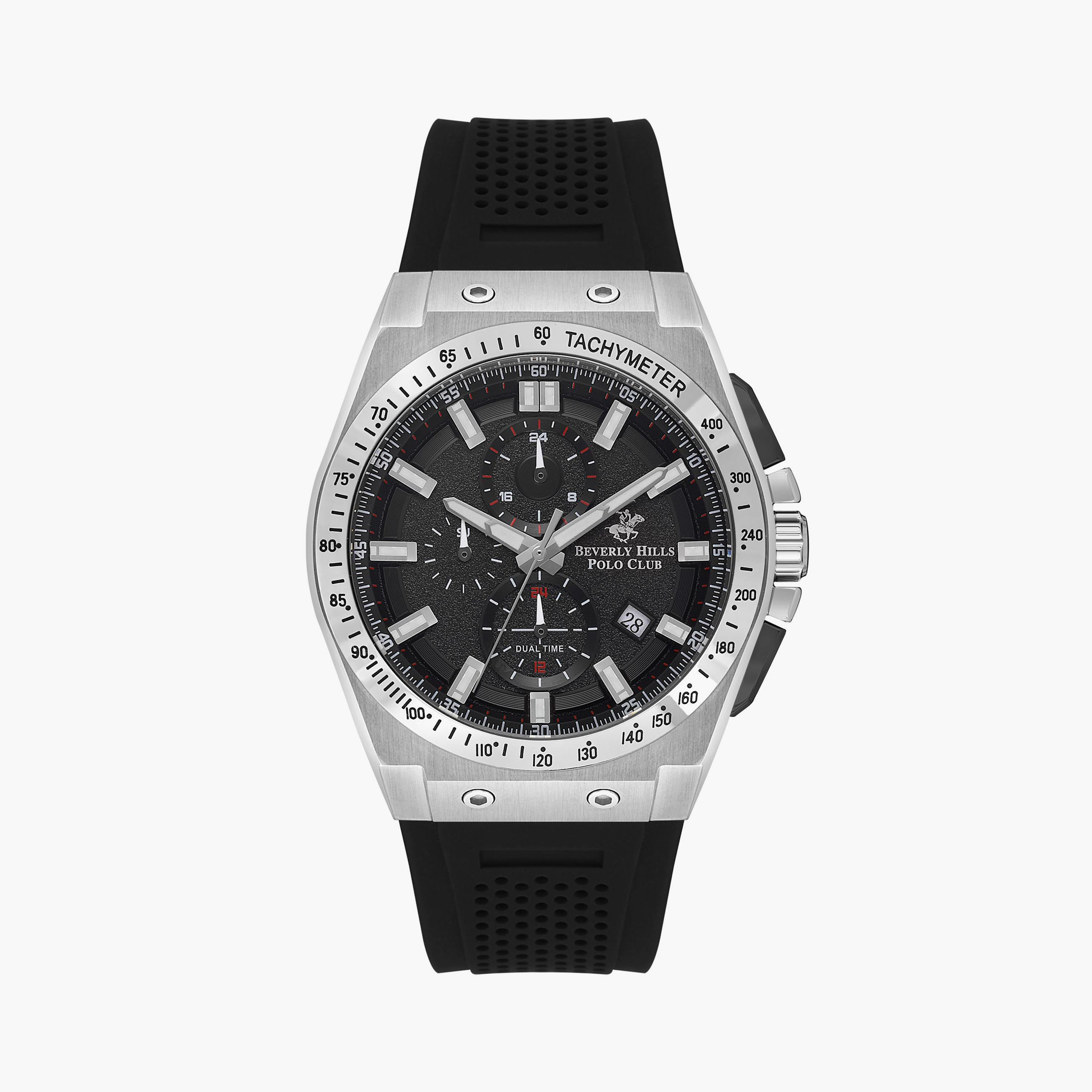Beverly Hills Polo Club Men's Black Chronograph Silicone Watch | BP3541X.351-men-watchesandjewellery-watches-image-1