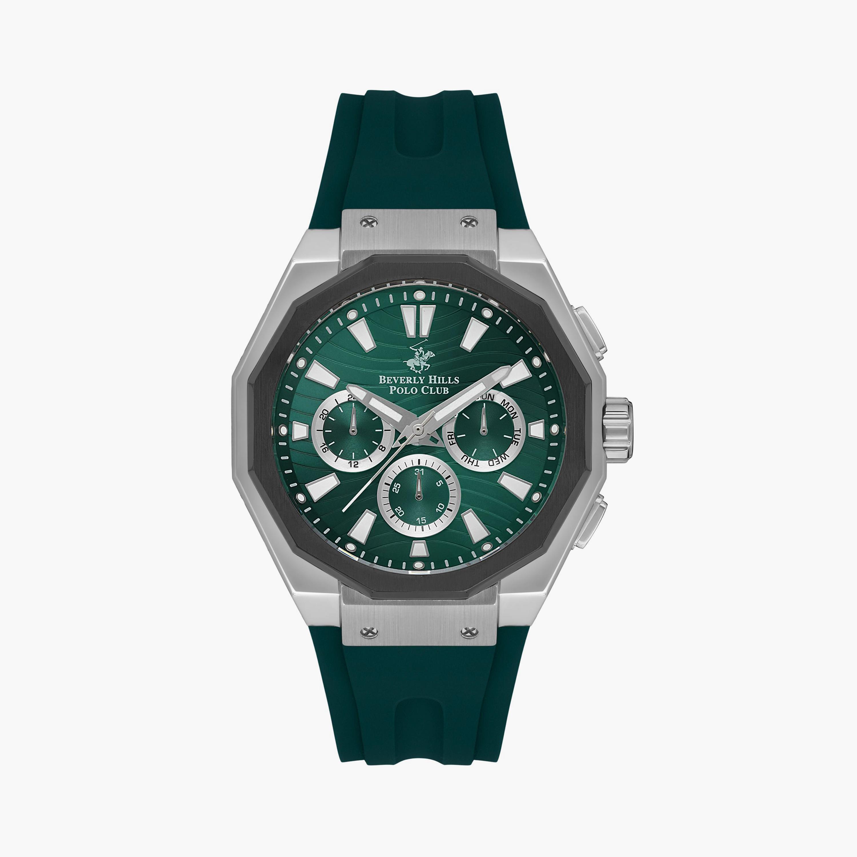 Beverly Hills Polo Club Men's Green Chronograph Silicone Watch | BP3557X.375-men-watchesandjewellery-watches-image-1