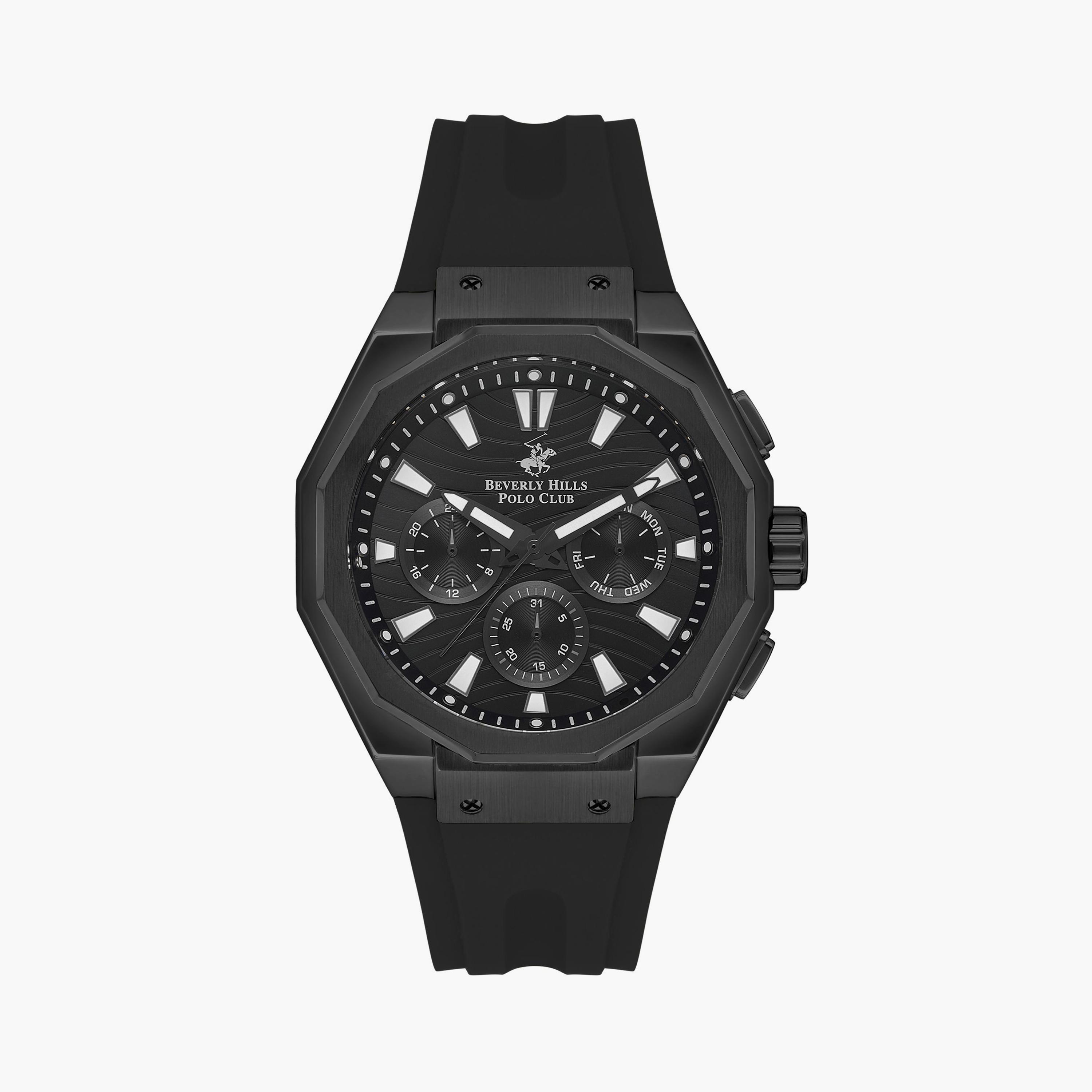 بيفرلي هيلز بولو كلوب ساعة يد رجالية كرونوغراف سيليكون أسود BP3557X.651-men-watchesandjewellery-watches-image-1
