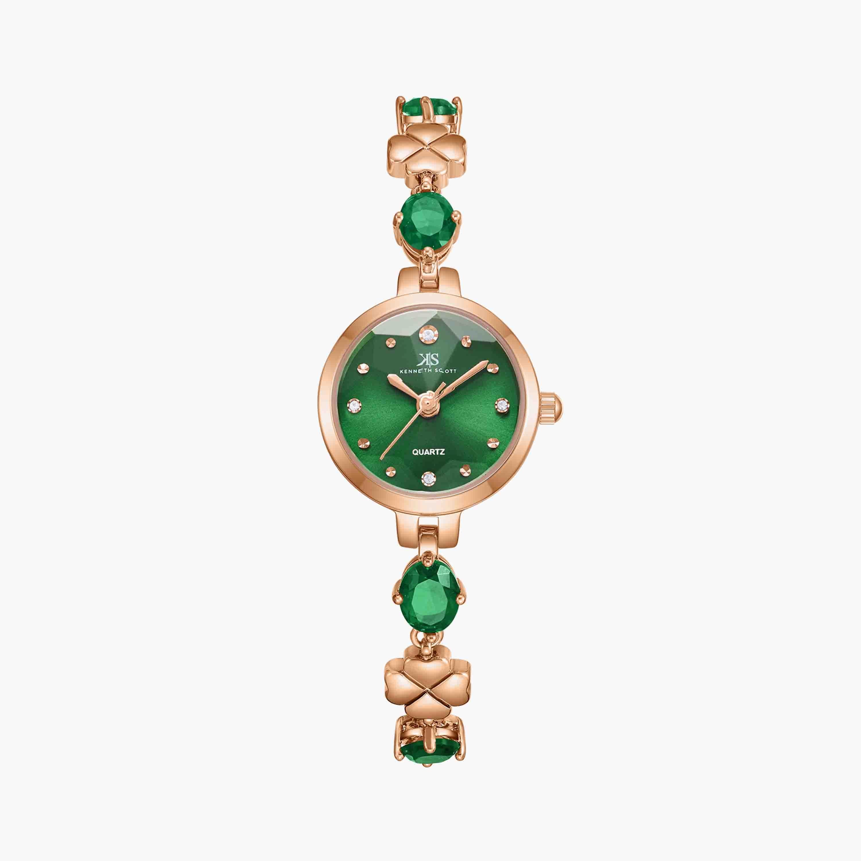 Kenneth Scott Green Analog Metal Watch | K23541-KBGG-women-watchesandjewellery-watches-image-1