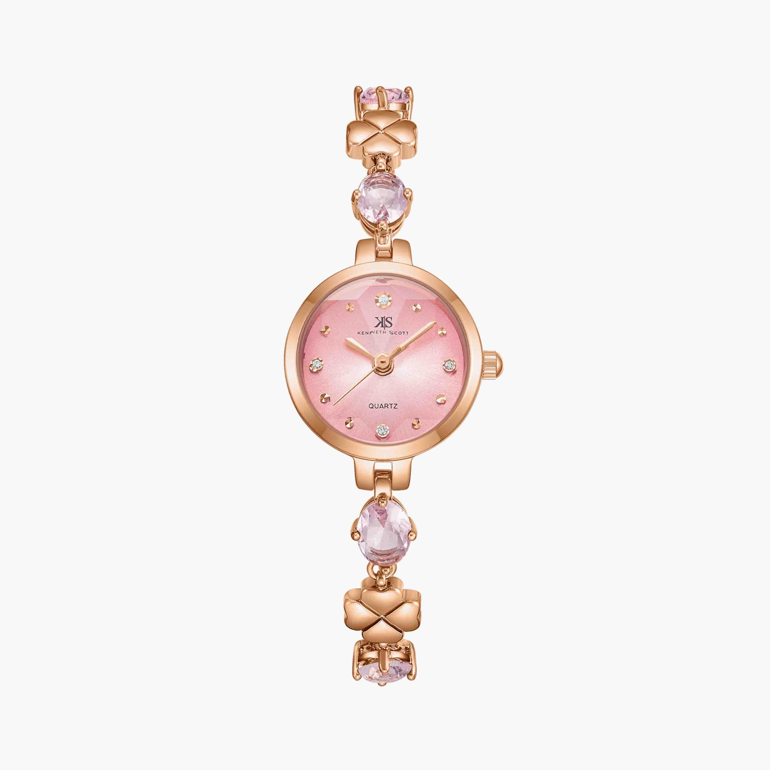 Kenneth Scott Pink Analog Metal Watch | K23541-KBPP-women-watchesandjewellery-watches-image-1