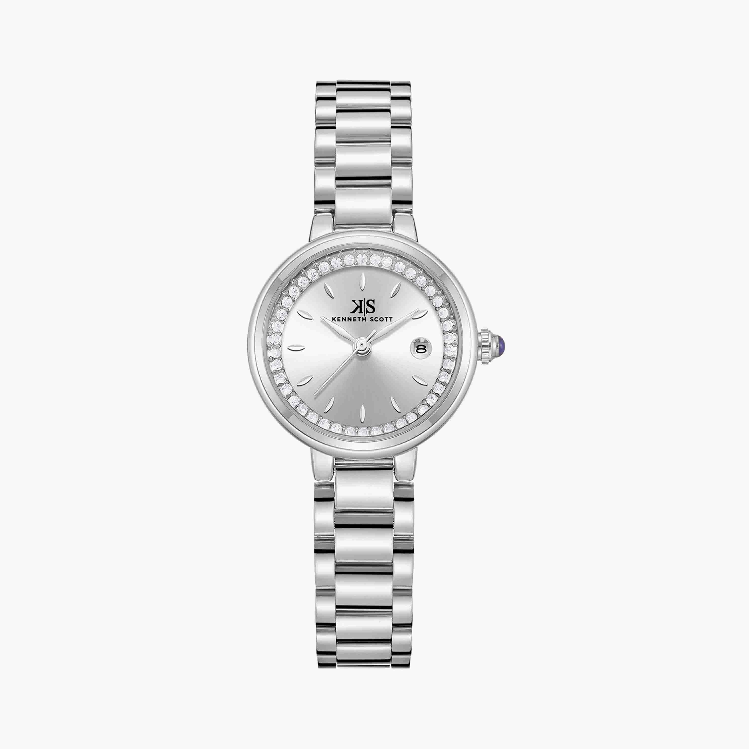 كينيث سكوت ساعة يد تناظرية ستانلس ستيل فضي K23542-SBSS-women-watchesandjewellery-watches-image-1