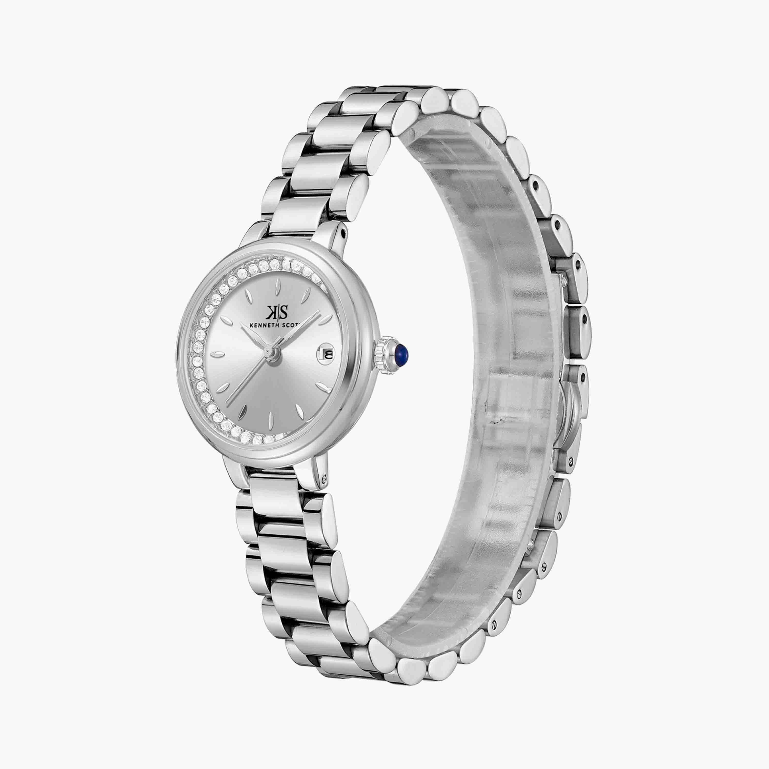 كينيث سكوت ساعة يد تناظرية ستانلس ستيل فضي K23542-SBSS-women-watchesandjewellery-watches-image-2