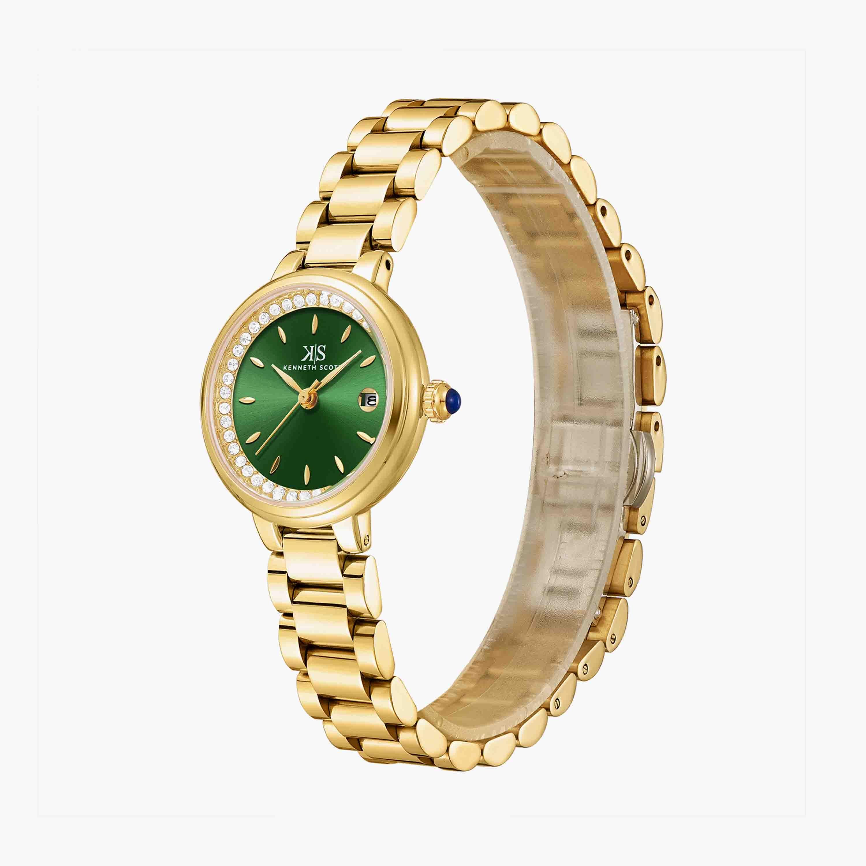 ساعة يد تناظرية فضية وذهبية بسوار ستانلس ستيل للنساء من أوماكس - 00JSS026N002-women-watchesandjewellery-watches-image-2