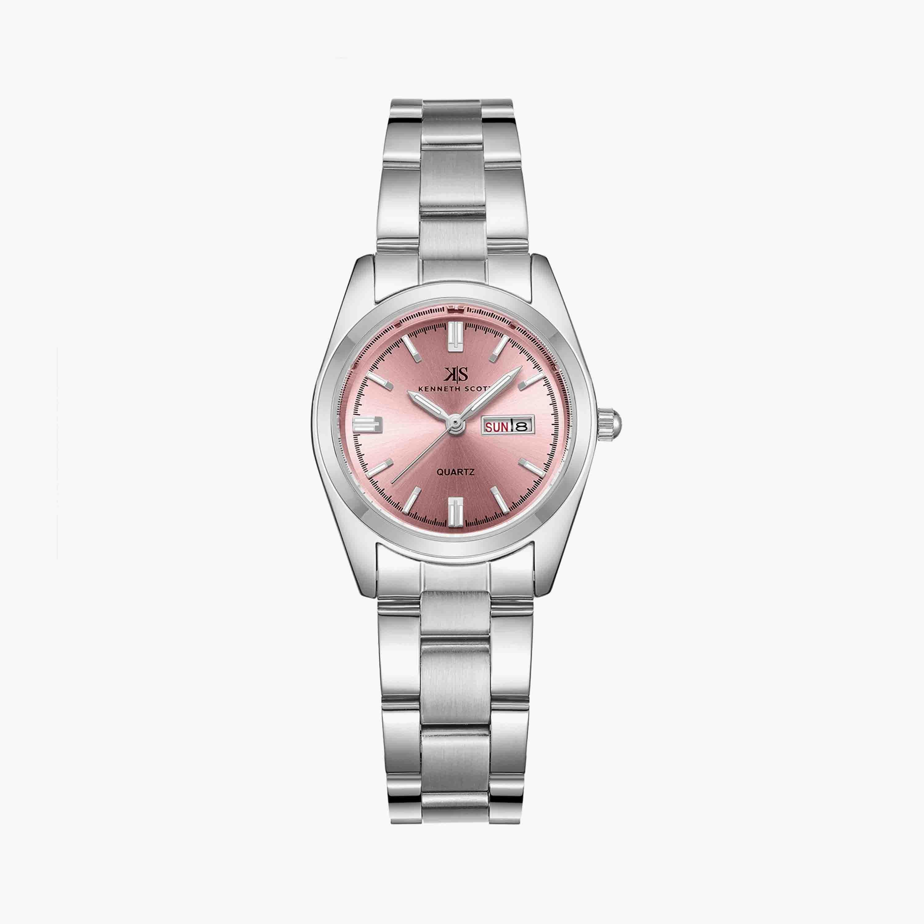 Kenneth Scott Silver Analog Stainless Steel Watch | K23543-SBSP-women-watchesandjewellery-watches-image-1