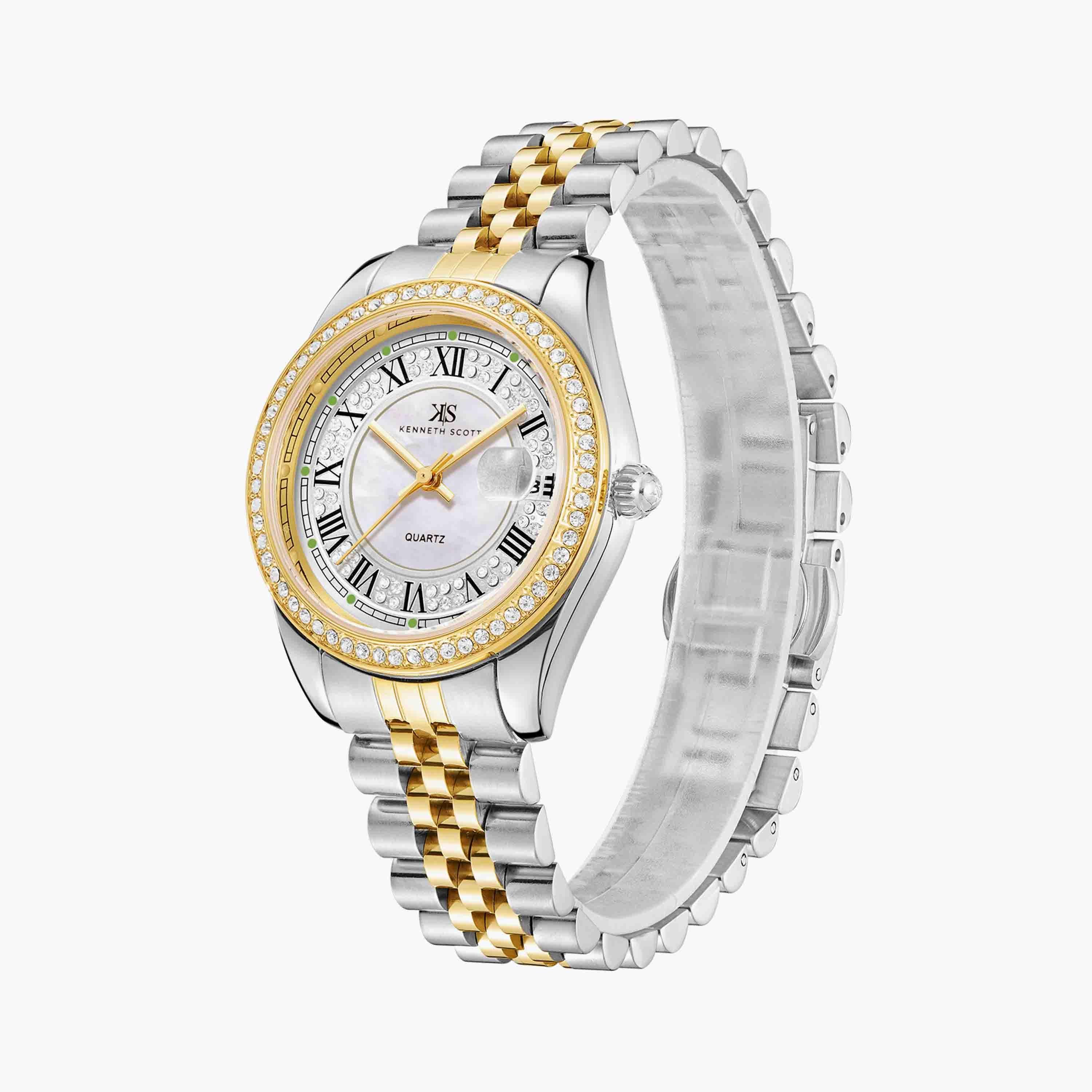 Kenneth Scott Women's Gold Analog Stainless Steel Watch | K23544-TBTW-women-watchesandjewellery-watches-image-2