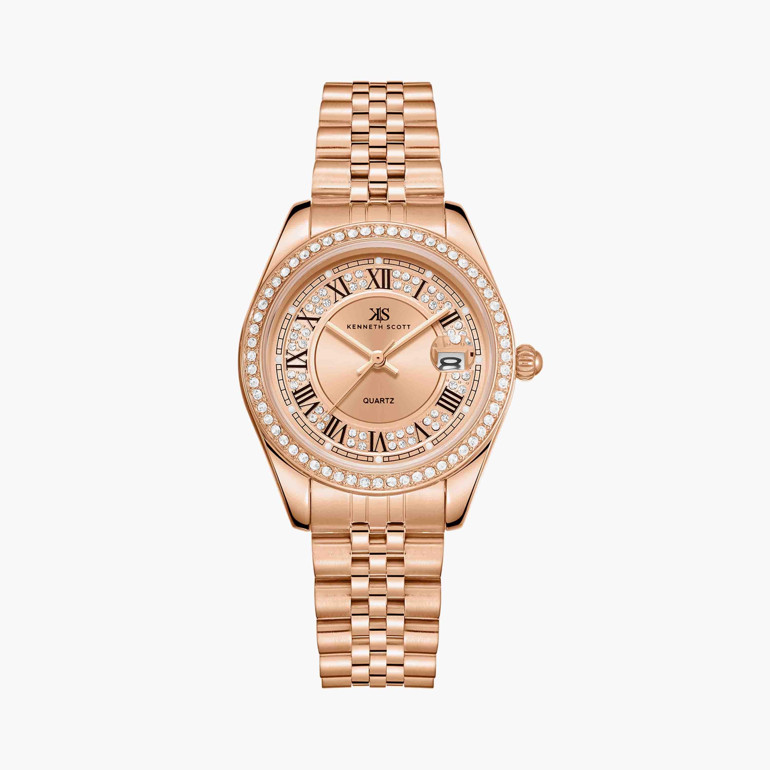 كينيث سكوت  ساعة يد نسائية تناظرية ستانلس ستيل روز جولد K23544-RBKK-women-watchesandjewellery-watches-image-1