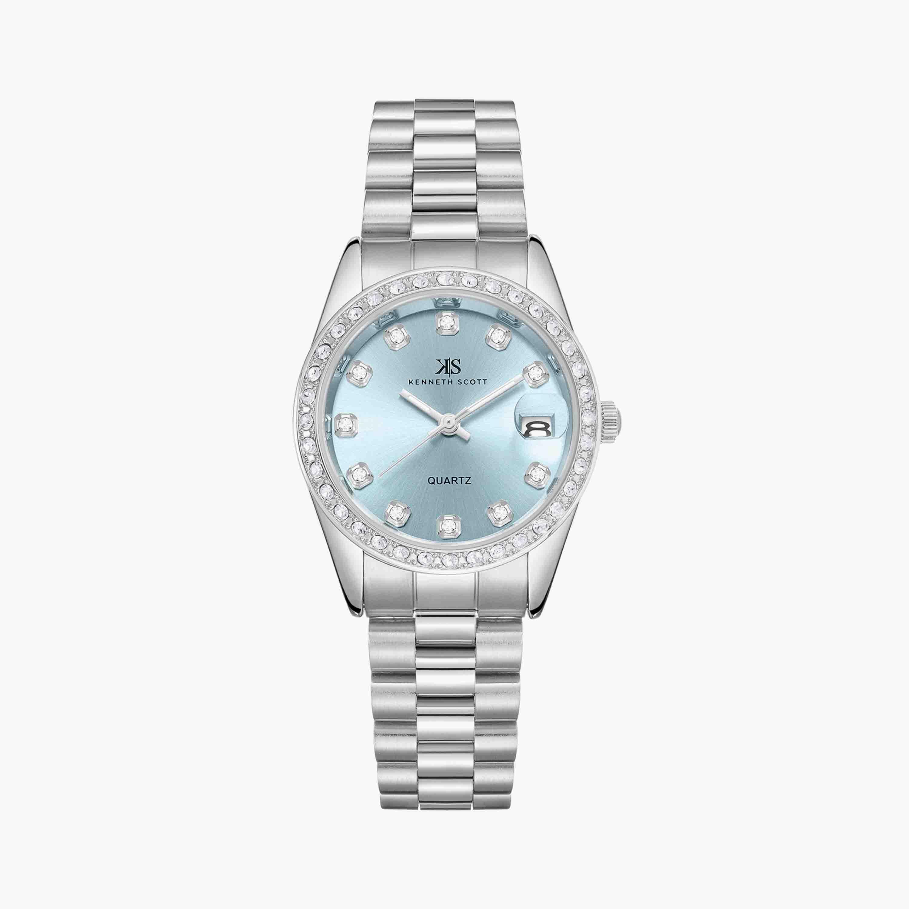 Kenneth Scott Silver Analog Stainless Steel Watch | K23545-SBSL-women-watchesandjewellery-watches-image-1