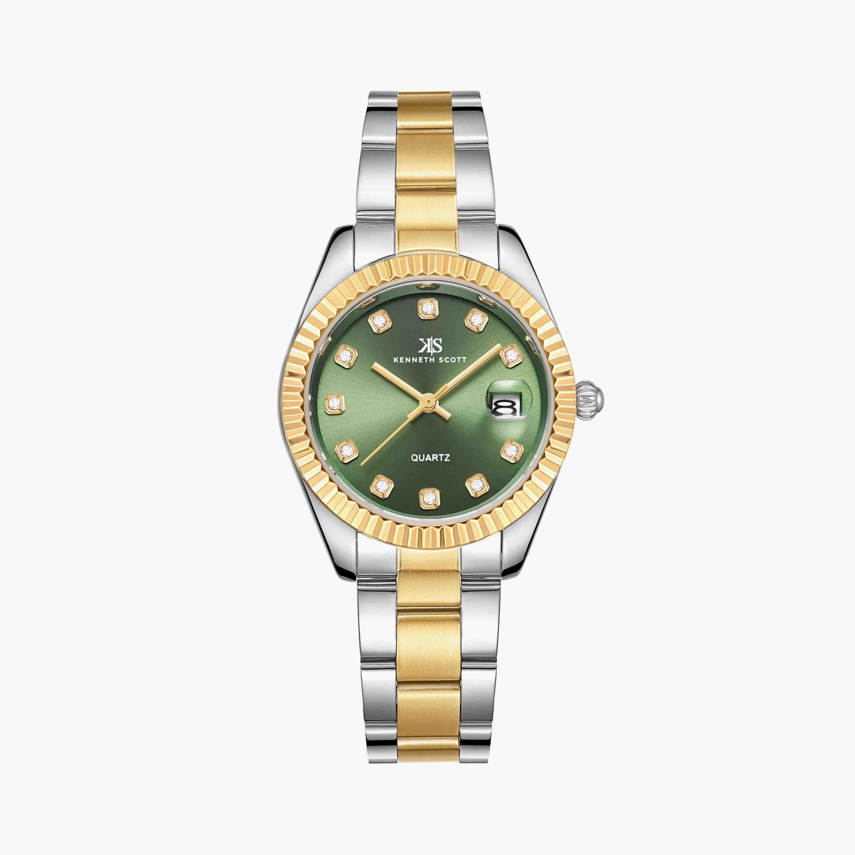Kenneth Scott Women's Gold Analog Stainless Steel Watch | K23546-TBTG | 36 MM-women-watchesandjewellery-watches-image-1